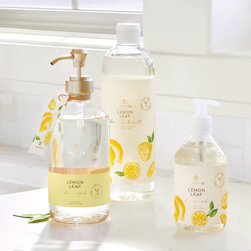 Thymes Hand Wash - Moisturizing Liquid Soap with Dewy Leaves, Lily of the Valley, Lemon Verbena & Bergamot (Lemon Leaf) - 9 fl oz