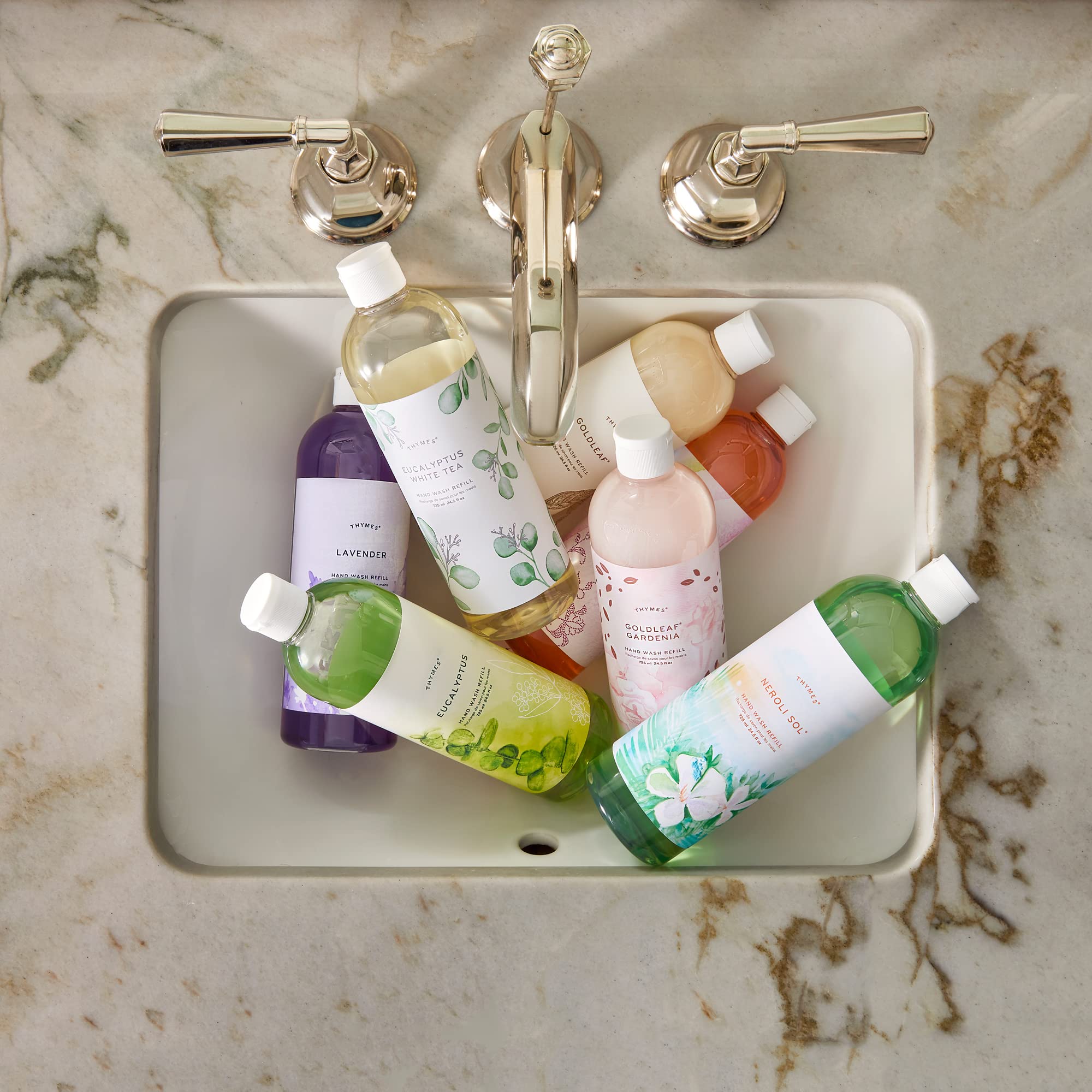 Thymes Hand Wash Refill – Lavender Scented Liquid Soap for Bathroom & Kitchen, 24.5 fl oz