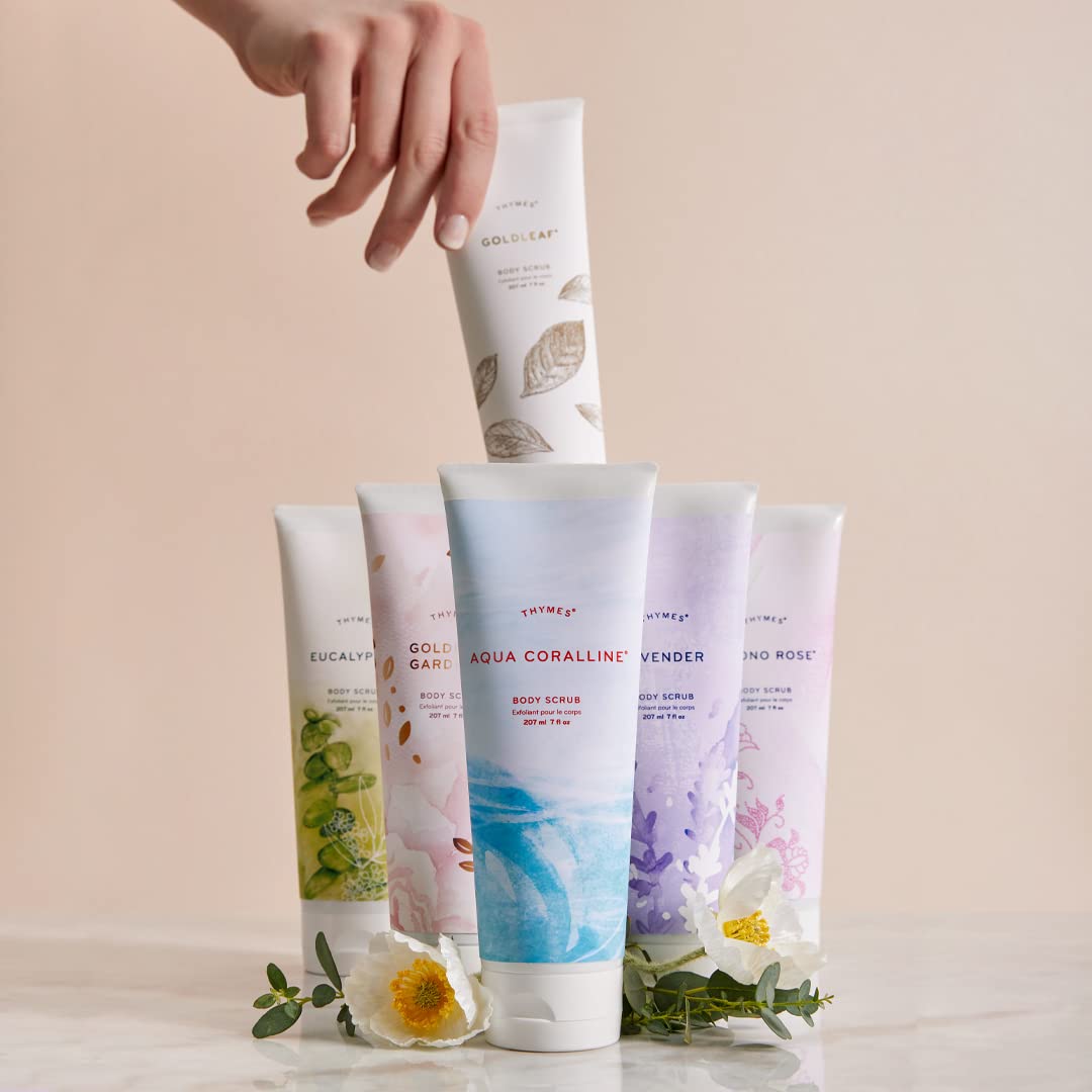 Thymes Kimono Rose Body Scrub | Hydrating Exfoliator for Body, Face & Feet (7 Fl Oz)