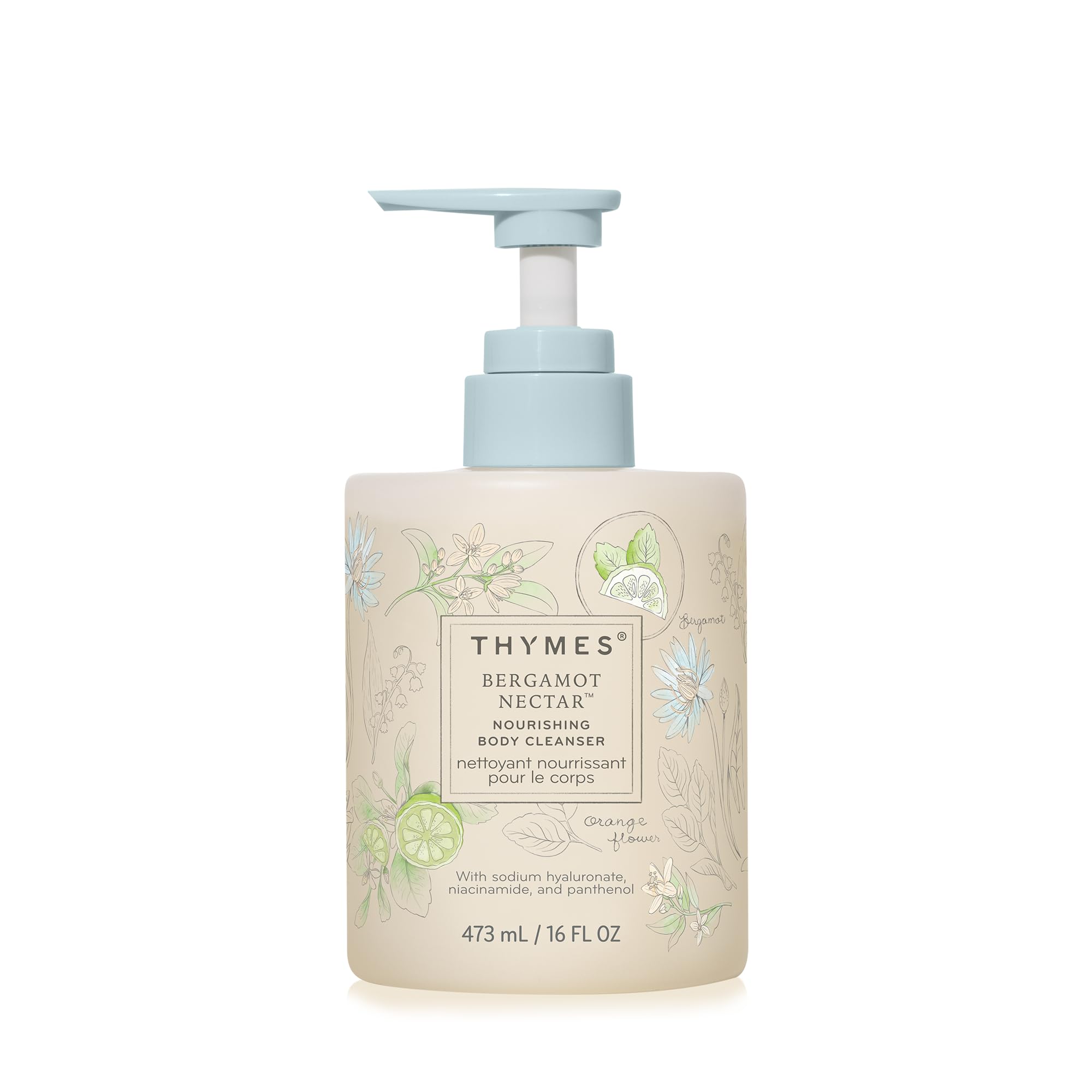 Thymes Nourishing Body Cleanser – Bergamot Nectar Hydrating Body Wash (16 oz)
