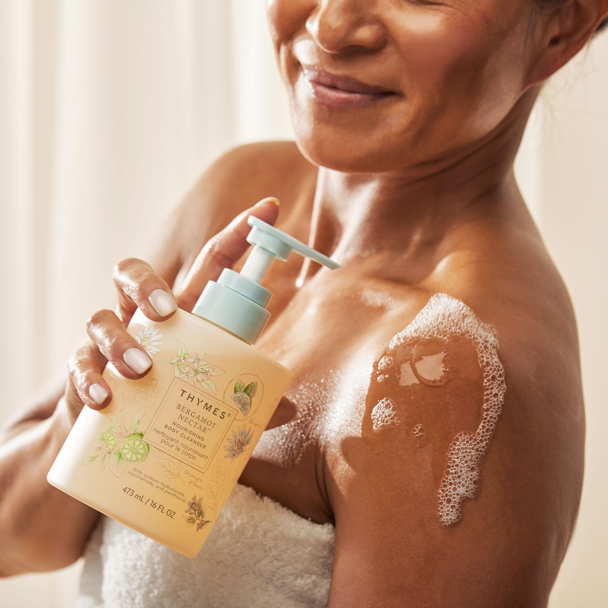 Thymes Nourishing Body Cleanser – Bergamot Nectar Hydrating Body Wash (16 oz)