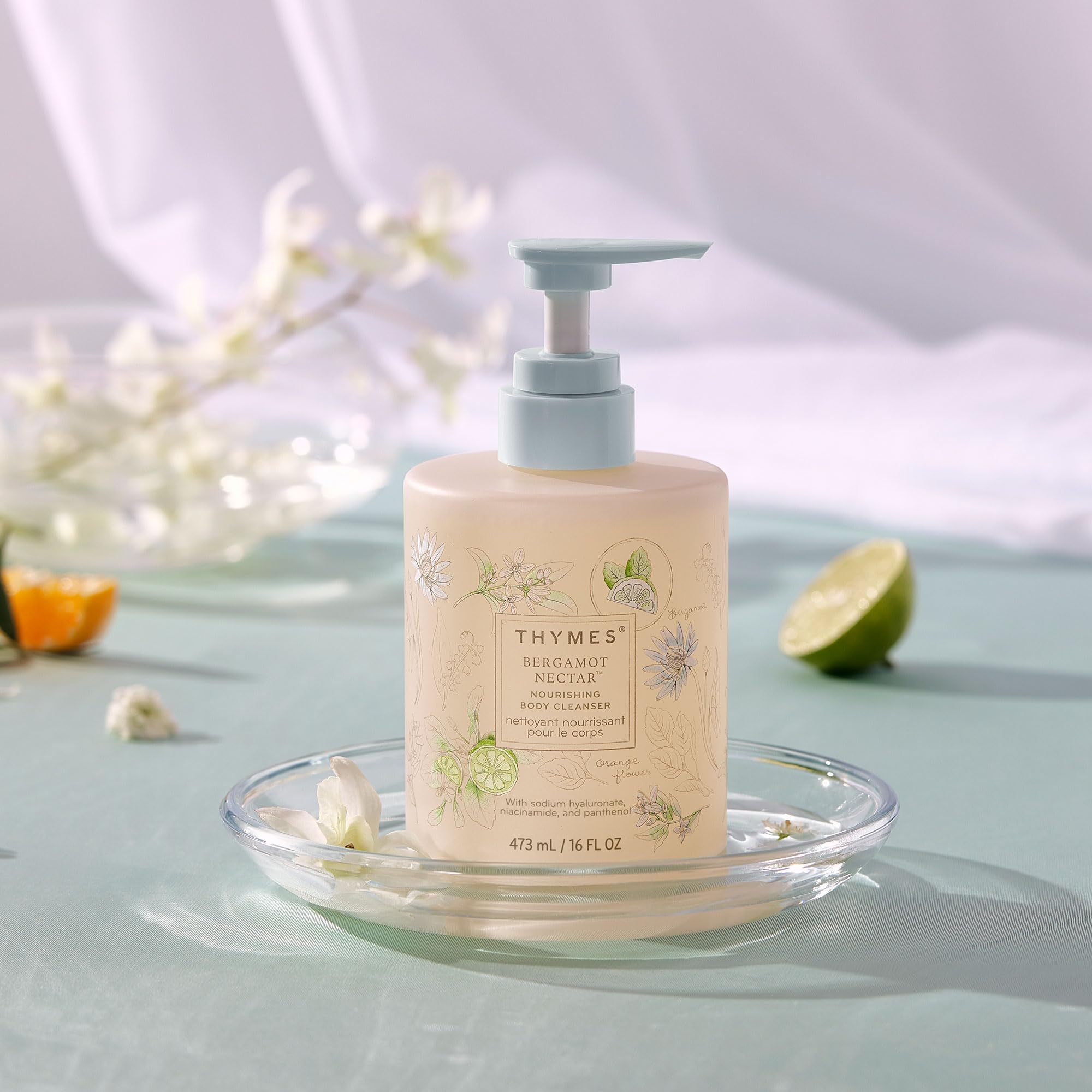 Thymes Nourishing Body Cleanser – Bergamot Nectar Hydrating Body Wash (16 oz)