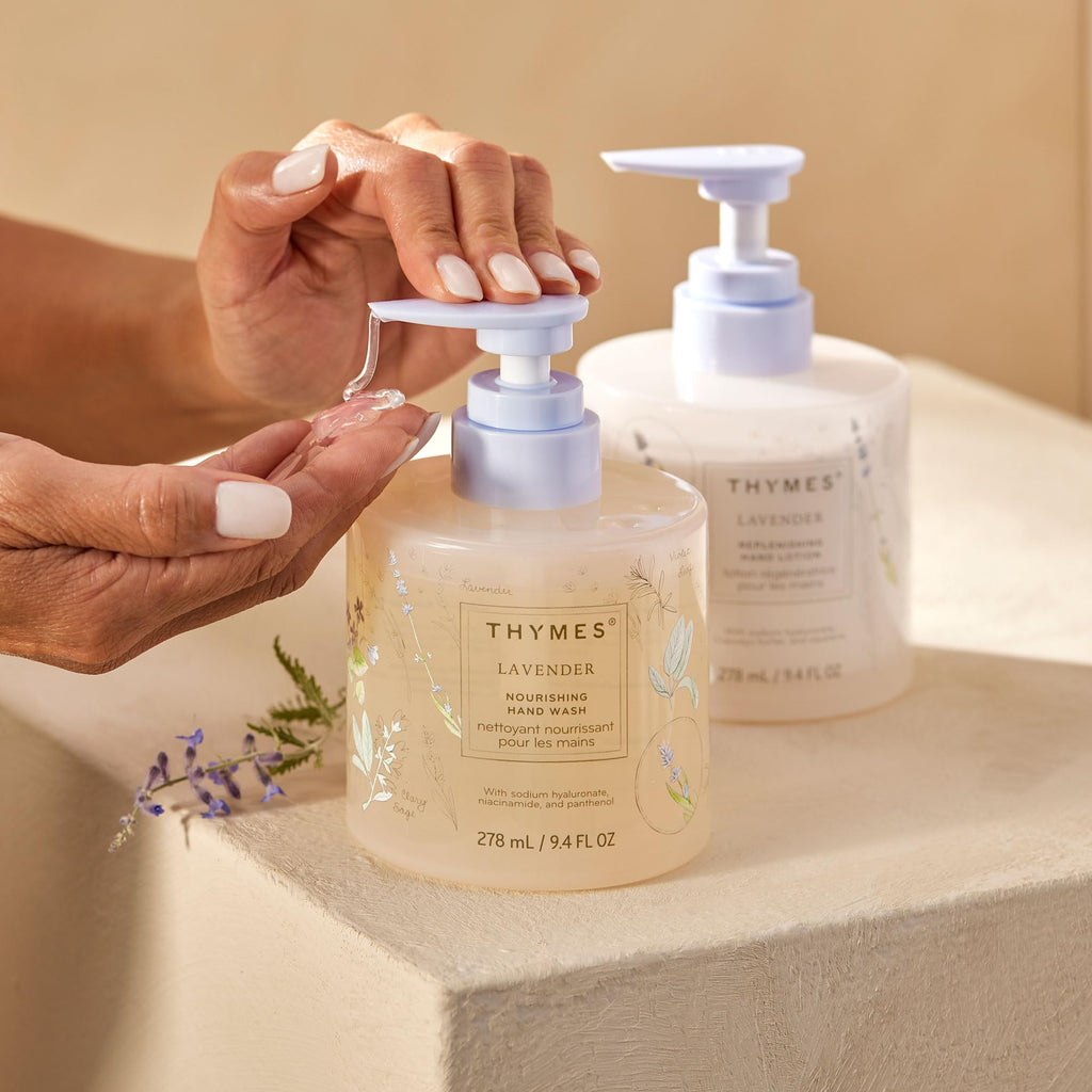 Thymes Nourishing Hand Wash – Velvety Lavender, Rosewood & Violet Scented Liquid Soap, 9.4 oz