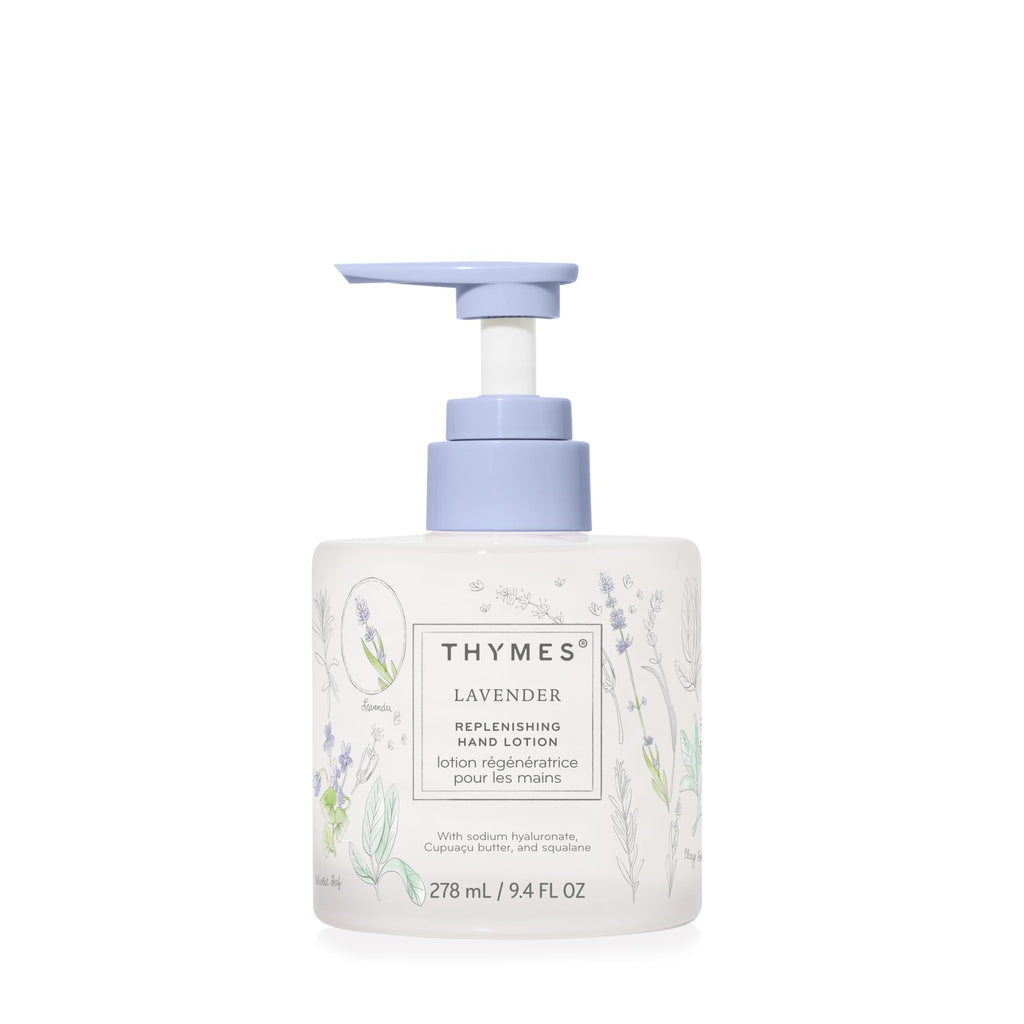 Thymes Replenishing Hand Lotion – Lavender, Sodium Hyaluronate & Squalane, 9.4 fl oz