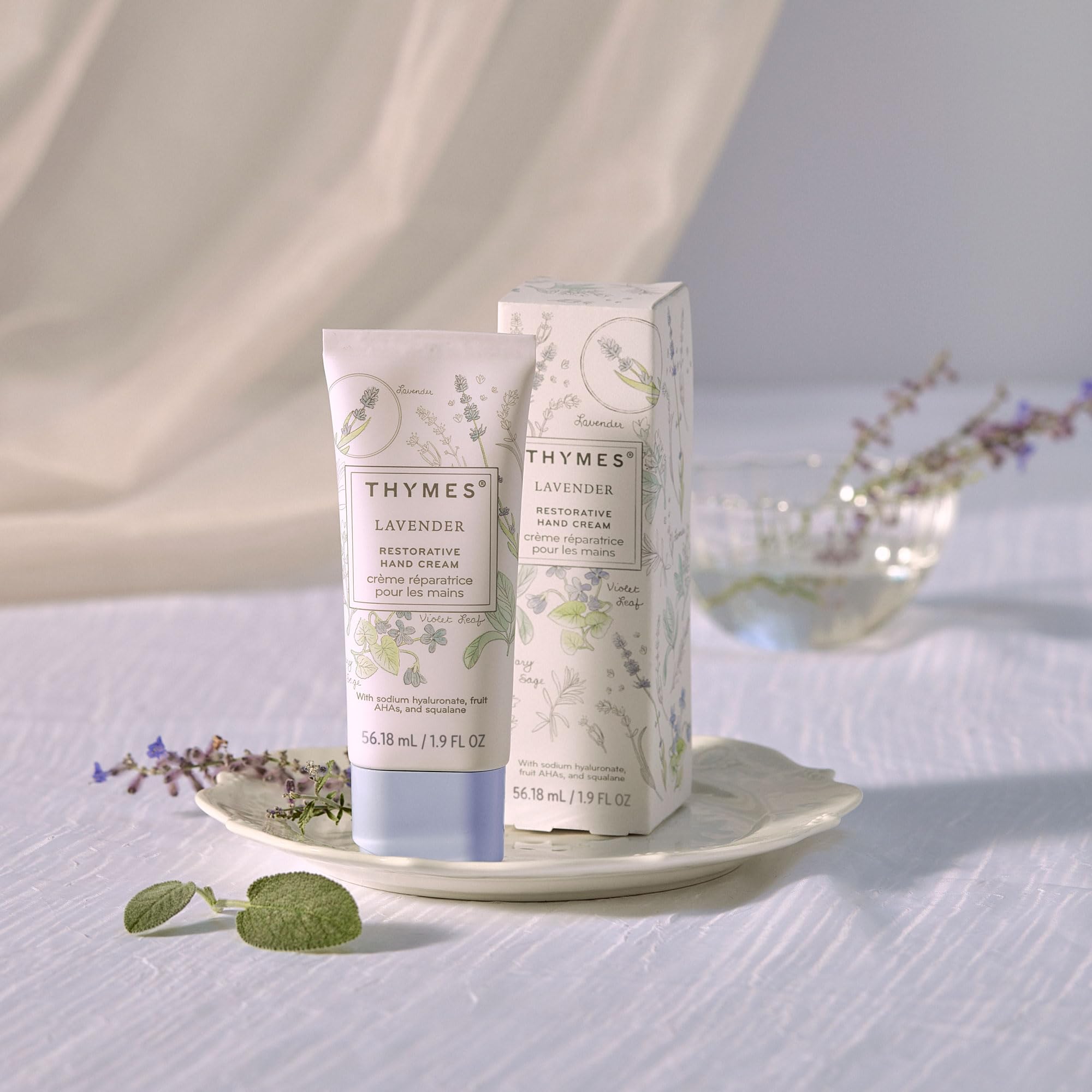 Thymes Restorative Hand Cream – Travel-Size Moisturizer with Lavender, Rosewood & Sage (1.9 fl oz)