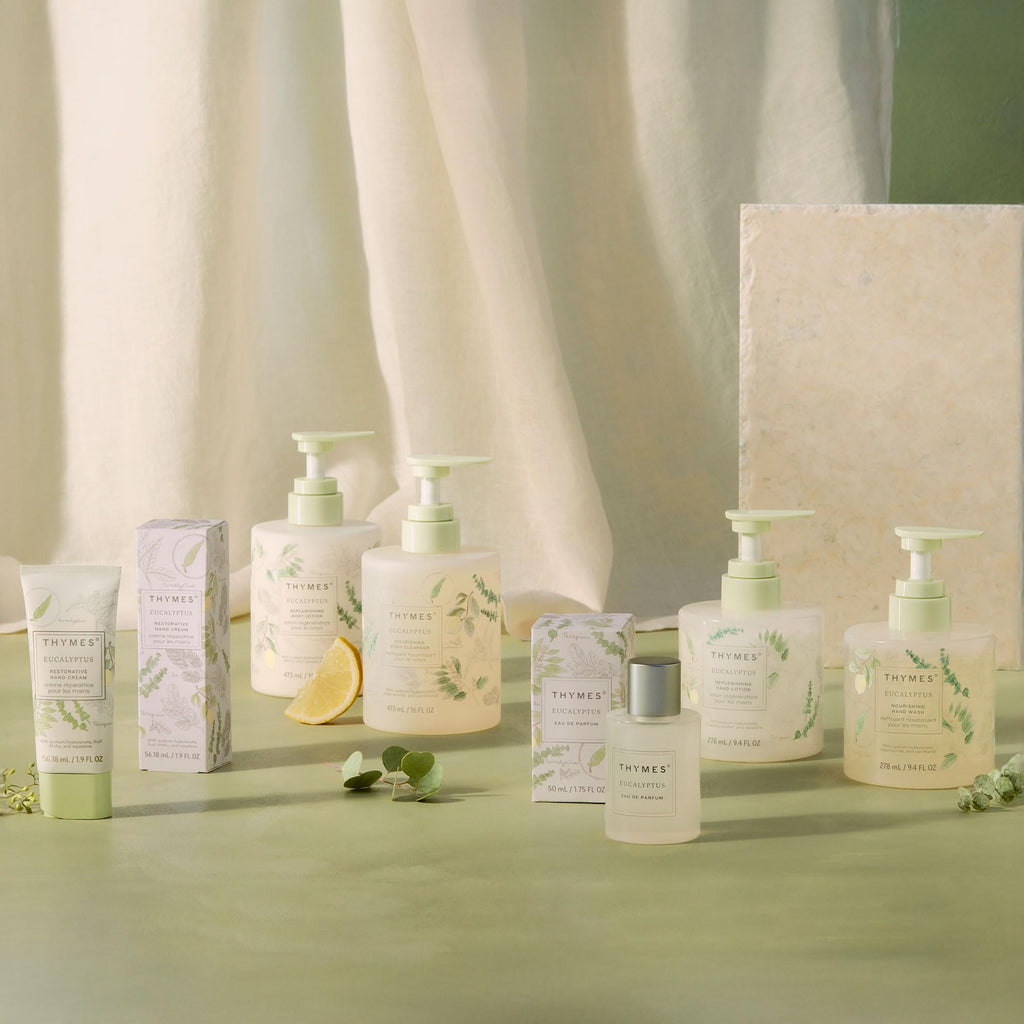 Thymes Restorative Hand Cream – Travel-Size Moisturizer with Eucalyptus, Lemon, Bergamot & Fir (1.9 fl oz)
