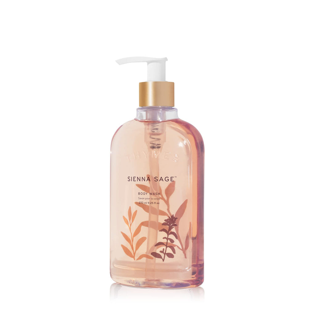 Thymes Sienna Sage Moisturizing Body Wash with Pump – Hydrating Bath Soap