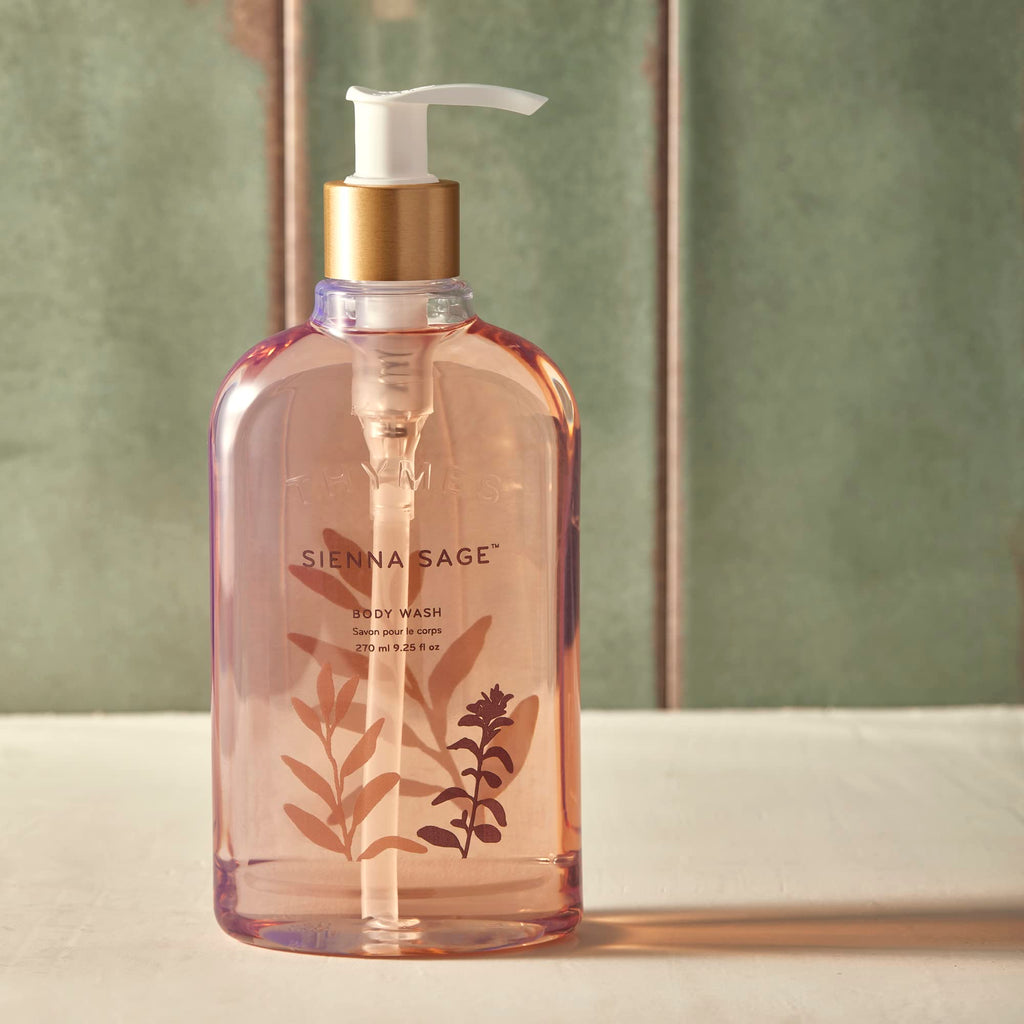 Thymes Sienna Sage Moisturizing Body Wash with Pump – Hydrating Bath Soap