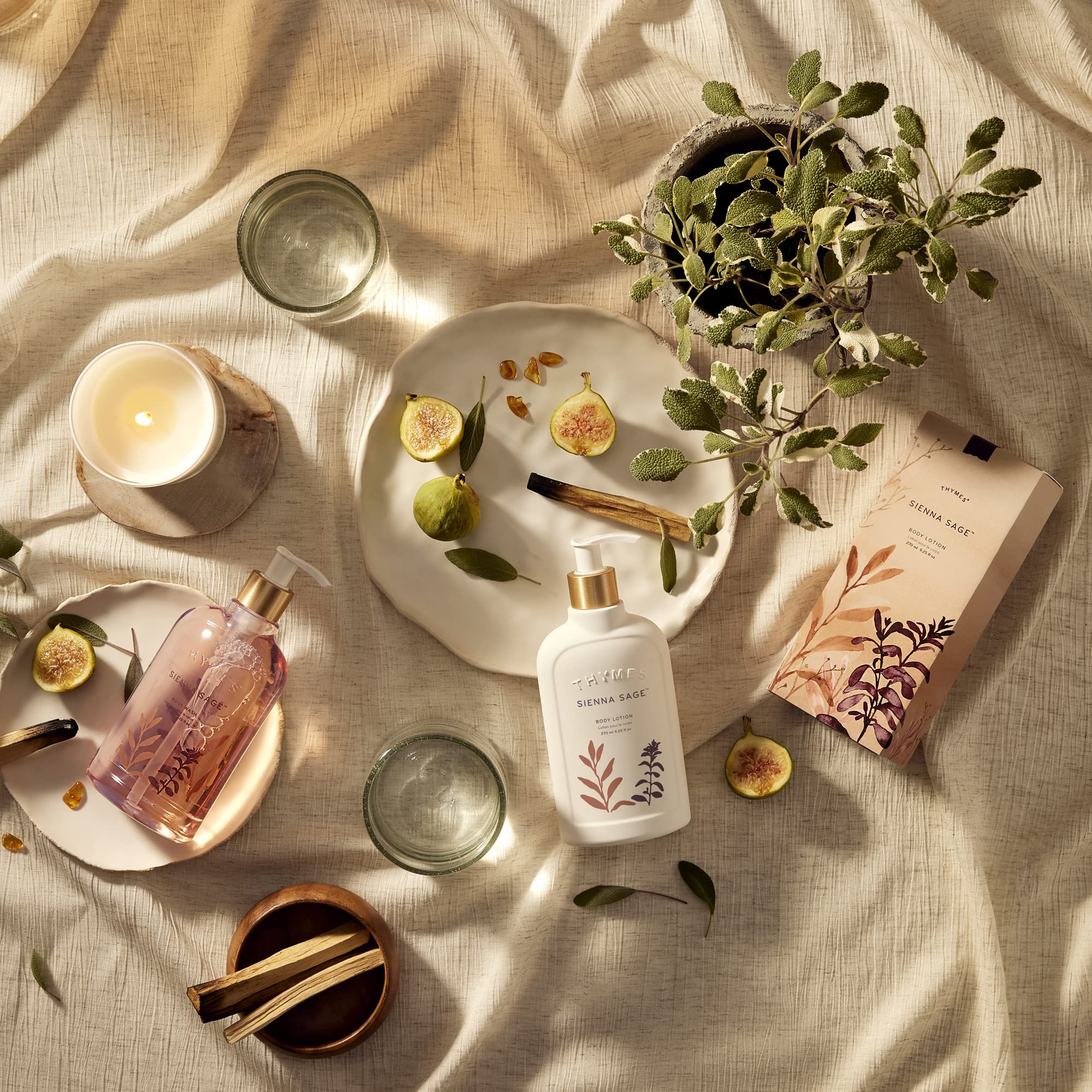 Thymes Sienna Sage Moisturizing Body Wash with Pump – Hydrating Bath Soap