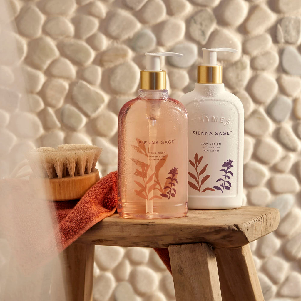 Thymes Sienna Sage Moisturizing Body Wash with Pump – Hydrating Bath Soap