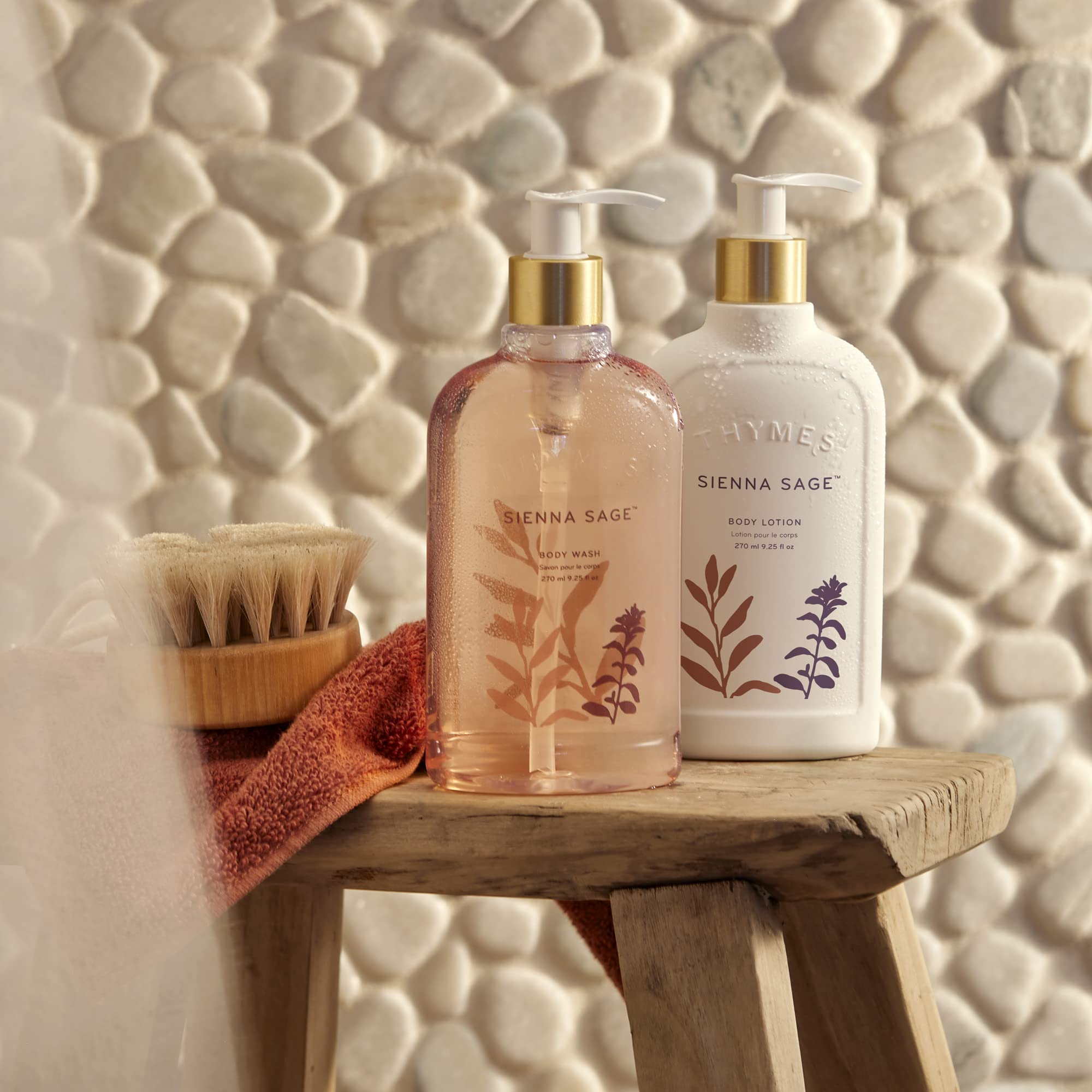 Thymes Sienna Sage Moisturizing Body Wash with Pump – Hydrating Bath Soap