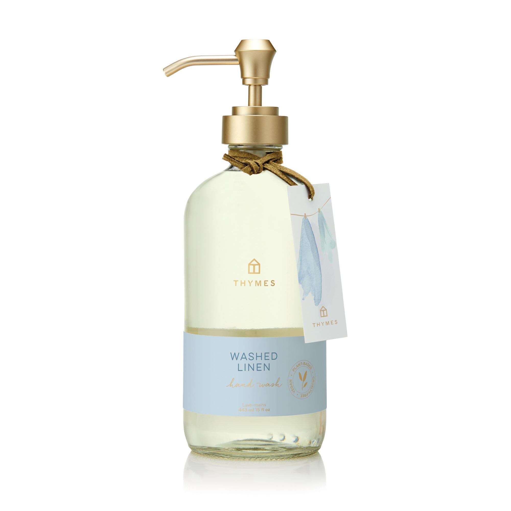 Thymes Hand Wash - Washed Linen, 15 Fl Oz | Hydrating Linen Scent