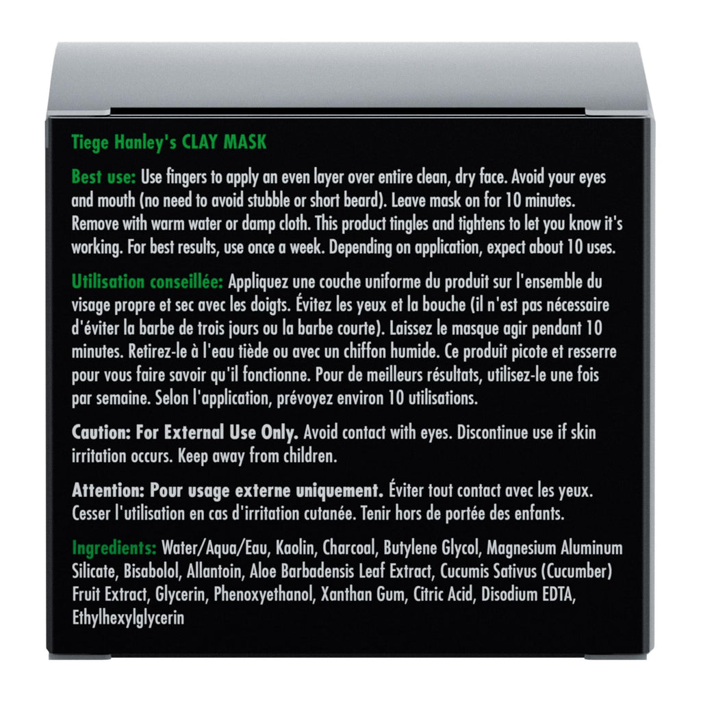Detoxifying Facial Clay Mask for Men by Tiege Hanley – Deep Pore Cleansing with Kaolin Clay & Aloe | 2 oz