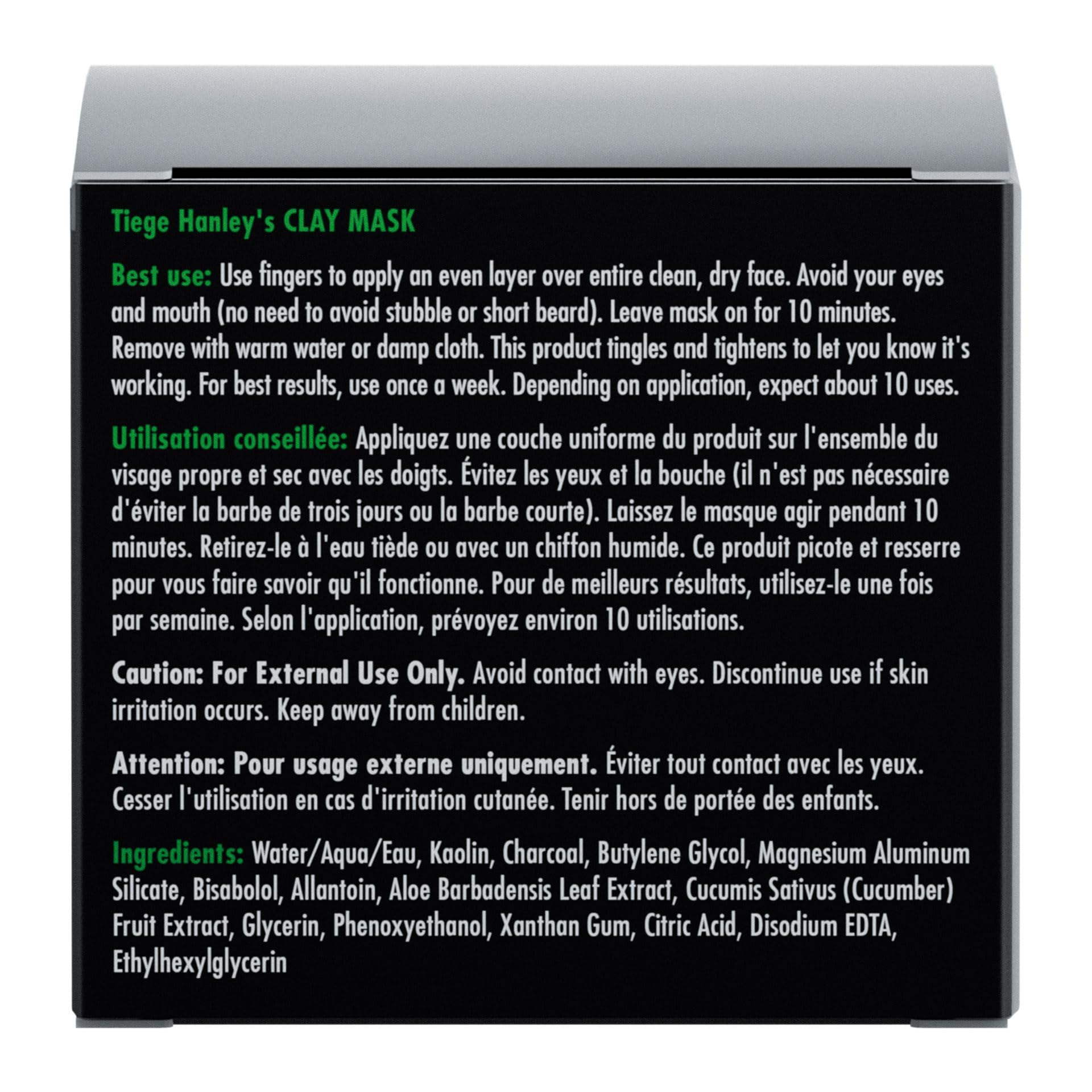 Detoxifying Facial Clay Mask for Men by Tiege Hanley – Deep Pore Cleansing with Kaolin Clay & Aloe | 2 oz