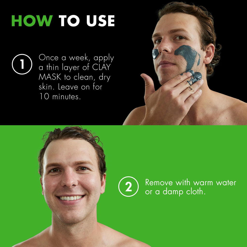 Tiege Hanley Detoxifying Facial Clay Mask for Men – Deep Pore Cleansing, 2 Oz (2 Pack)