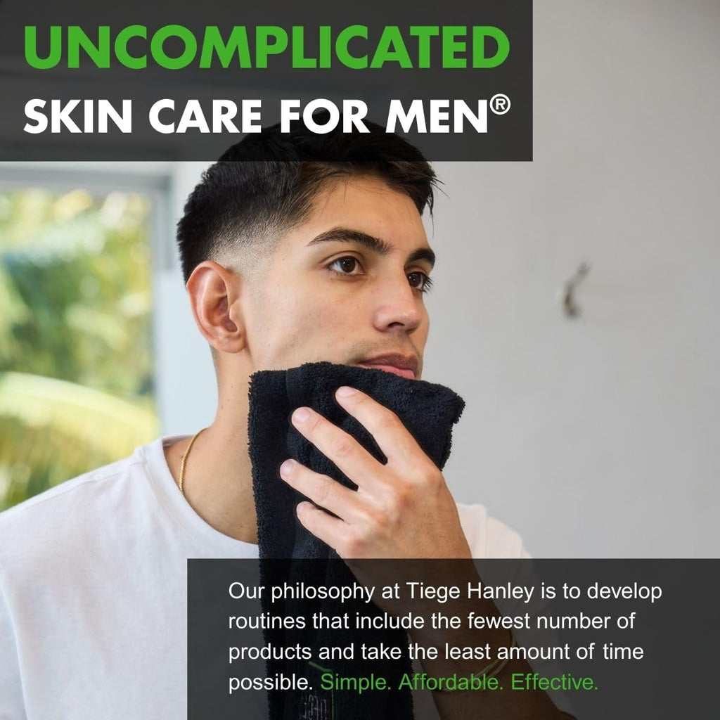 Tiege Hanley Level 1 Skin Care Set for Men — 4-Piece Essential Routine (Daily Face Wash, Scrub, SPF Moisturizer, Night Cream)