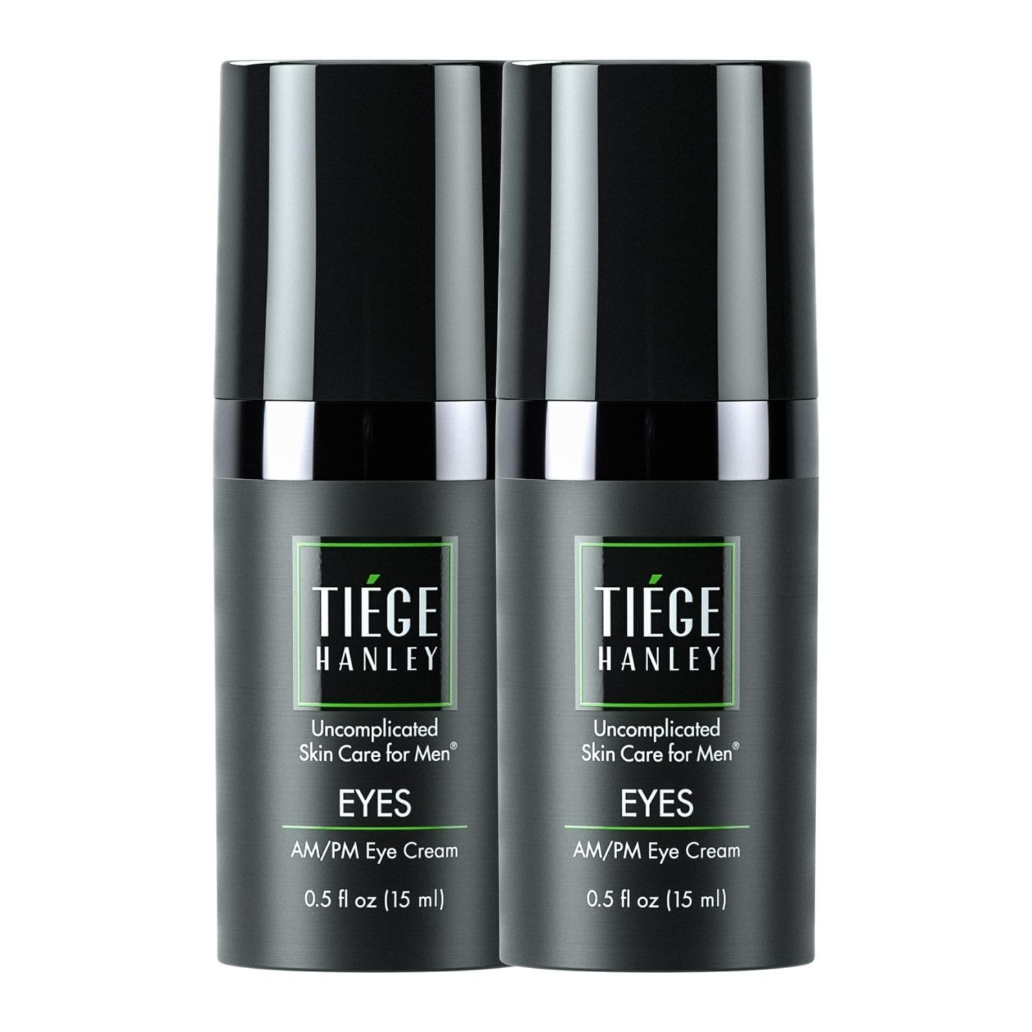 Tiege Hanley Eye Cream for Men – Hyaluronic Acid, Vitamin B3, Bright Oleoactif | 0.5 Oz, 2 Pack