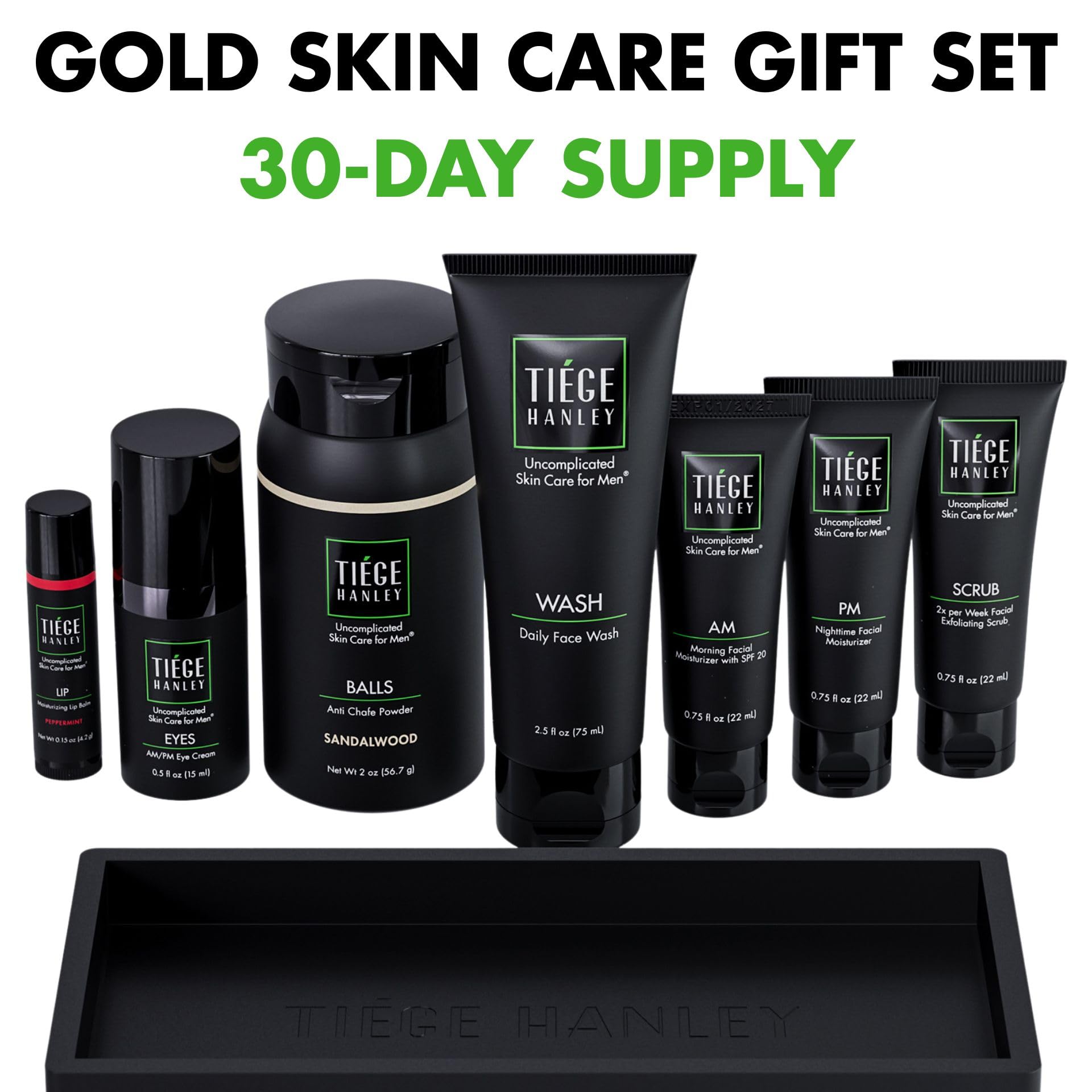 Tiege Hanley Gold Gift Box – 8-Piece Men’s Skincare Set