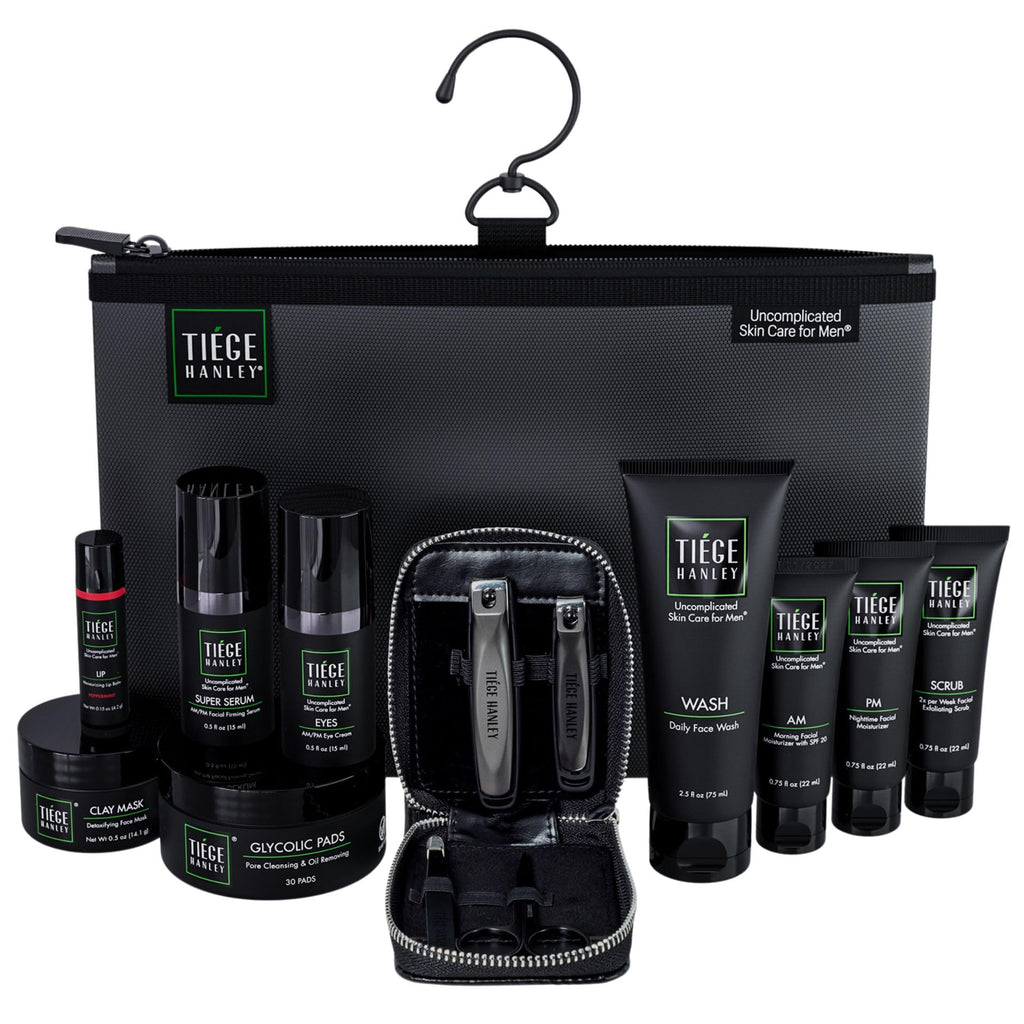 Tiege Hanley Platinum Gift Box for Men – 11-Piece Skincare & Grooming Set