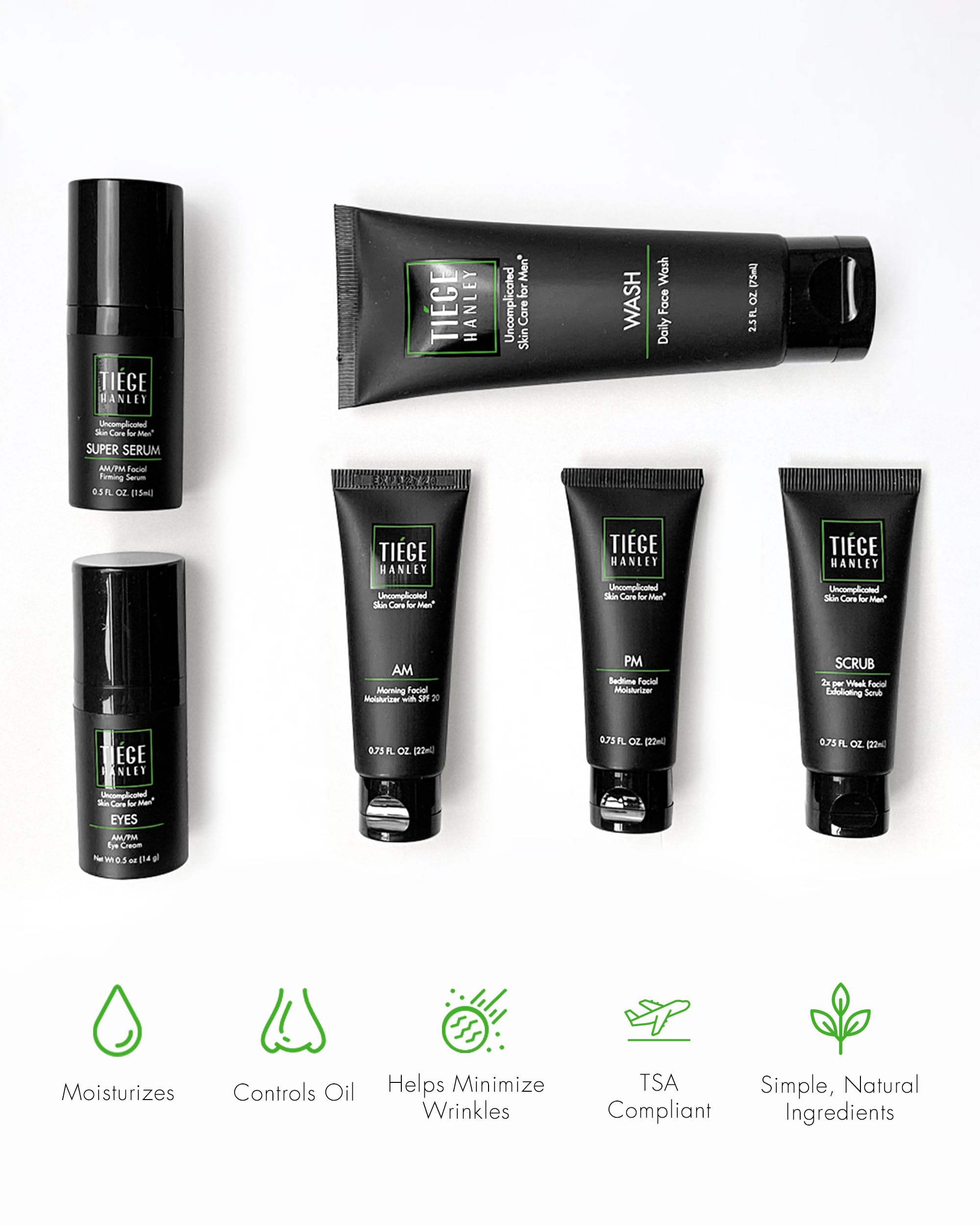 Tiege Hanley Level 3 Skin Care Set for Men – 6-Piece Anti-Aging Routine