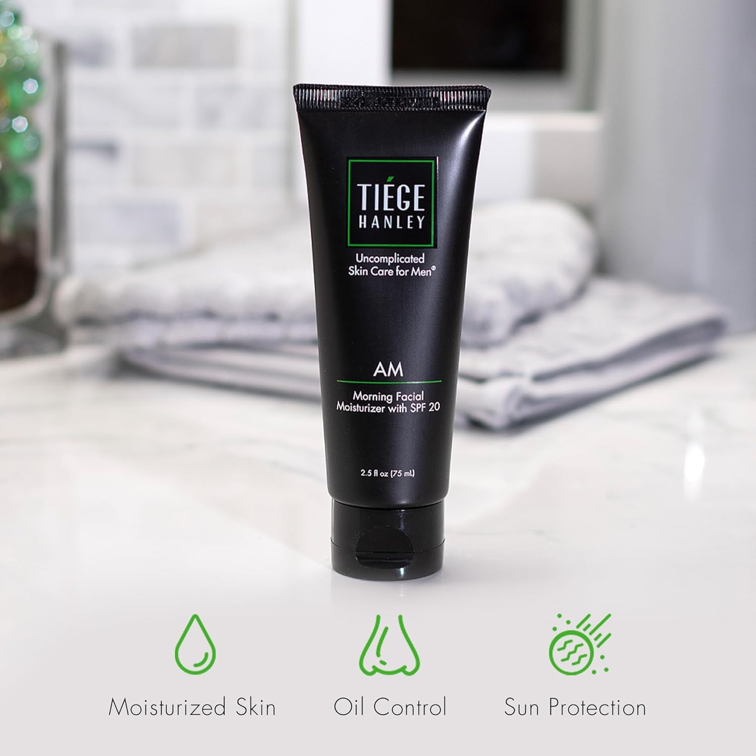 Tiege Hanley Men’s AM SPF 20 Day Moisturizer + PM Night Peptide Moisturizer – 2.5 oz / 2 oz