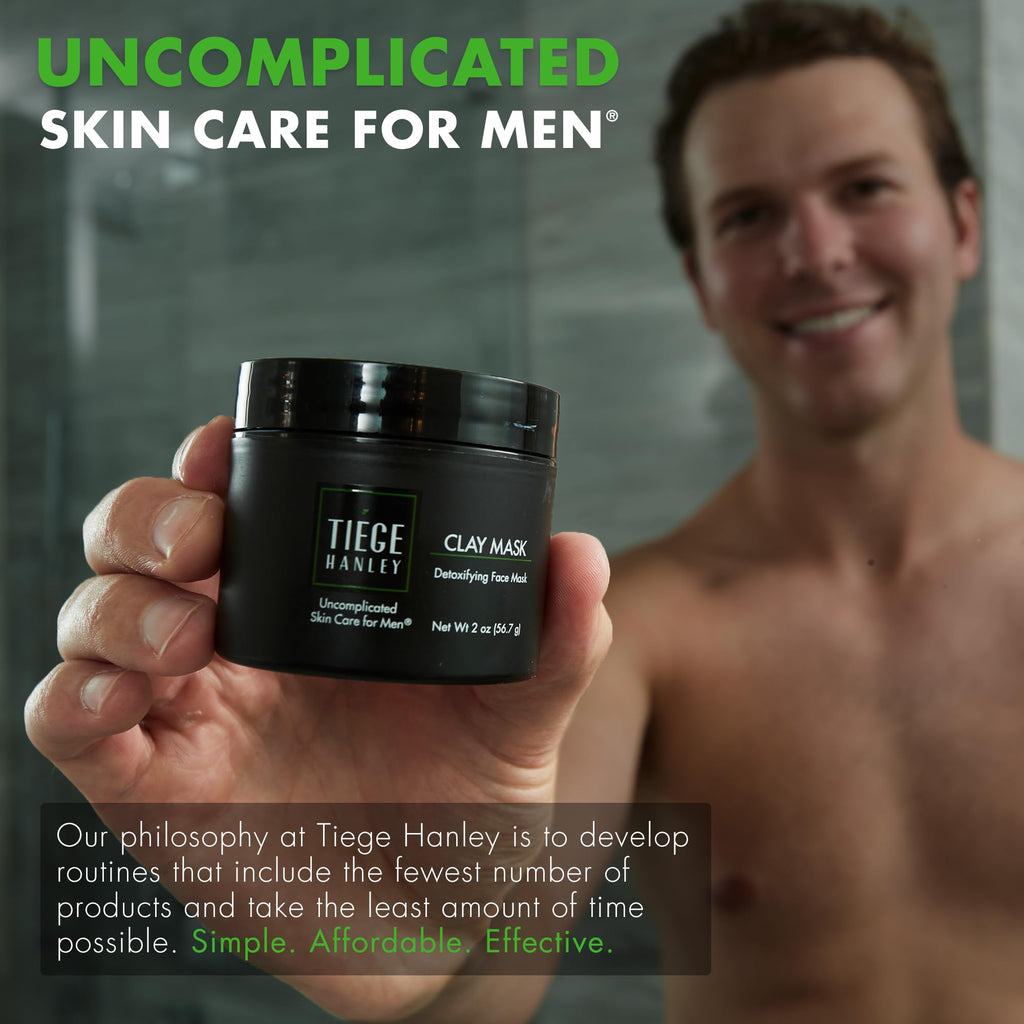Detoxifying Facial Clay Mask for Men by Tiege Hanley – Deep Pore Cleansing with Kaolin Clay & Aloe | 2 oz
