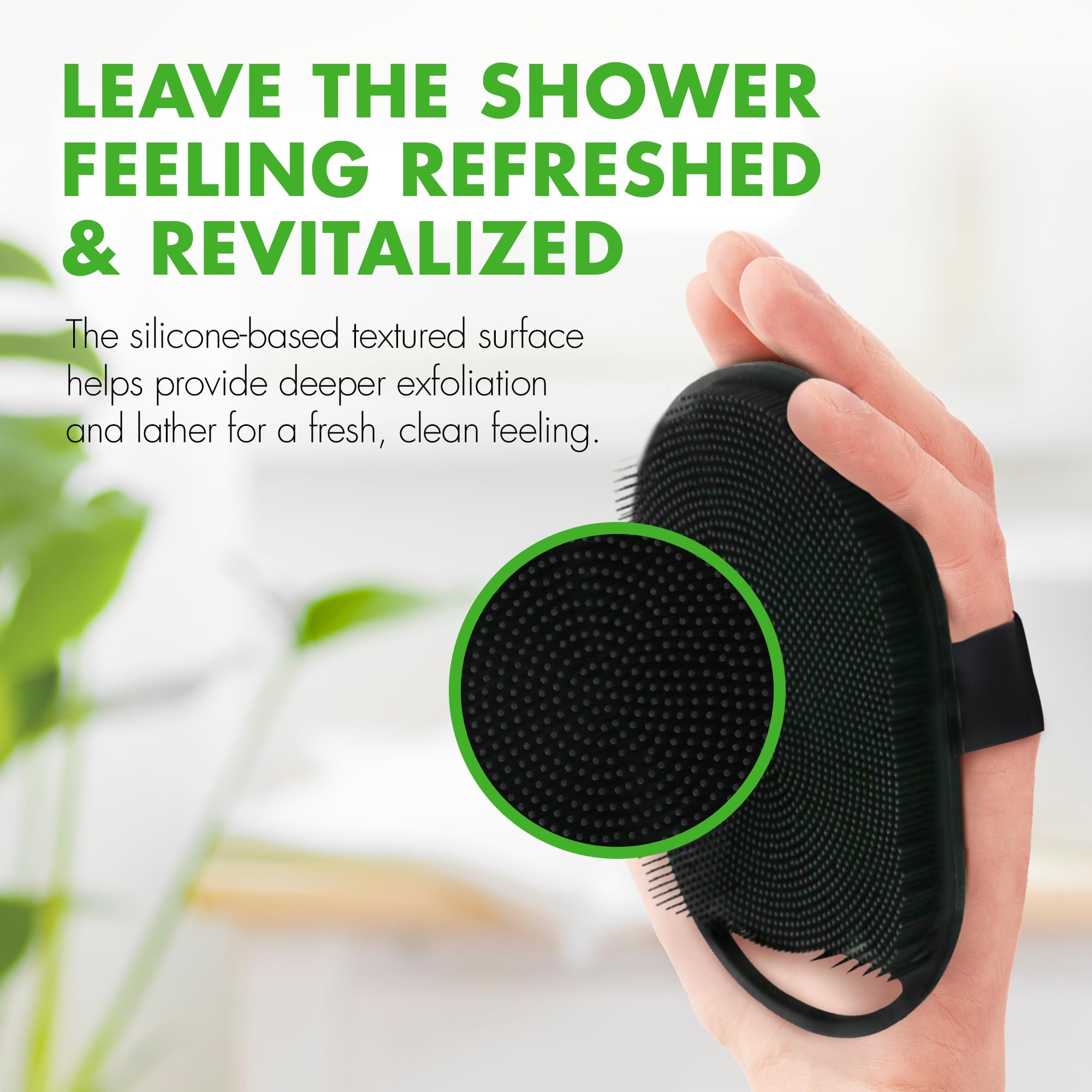 Tiege Hanley Silicone Body Scrubber – Gentle Exfoliation for Face & Body, Ergonomic Non-Slip Handle