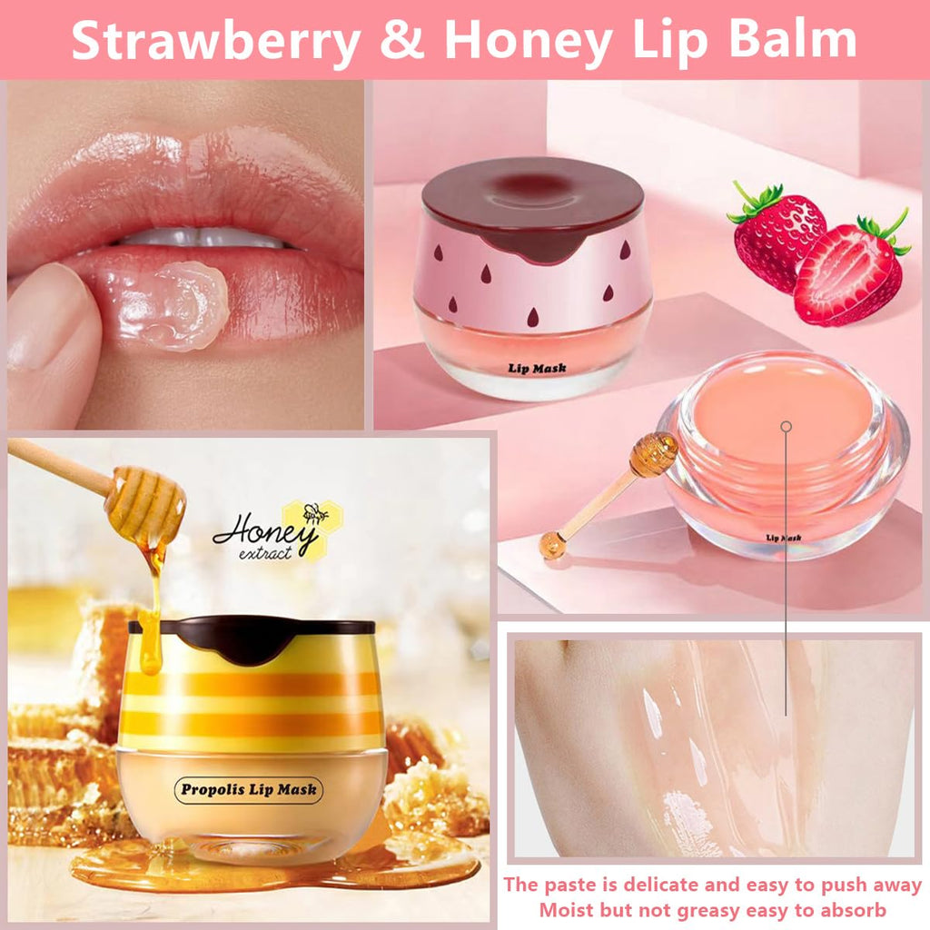 Tiejdhr Honey Lip Balm & Mask — 9 Flavors Hydrating Lip Care Set