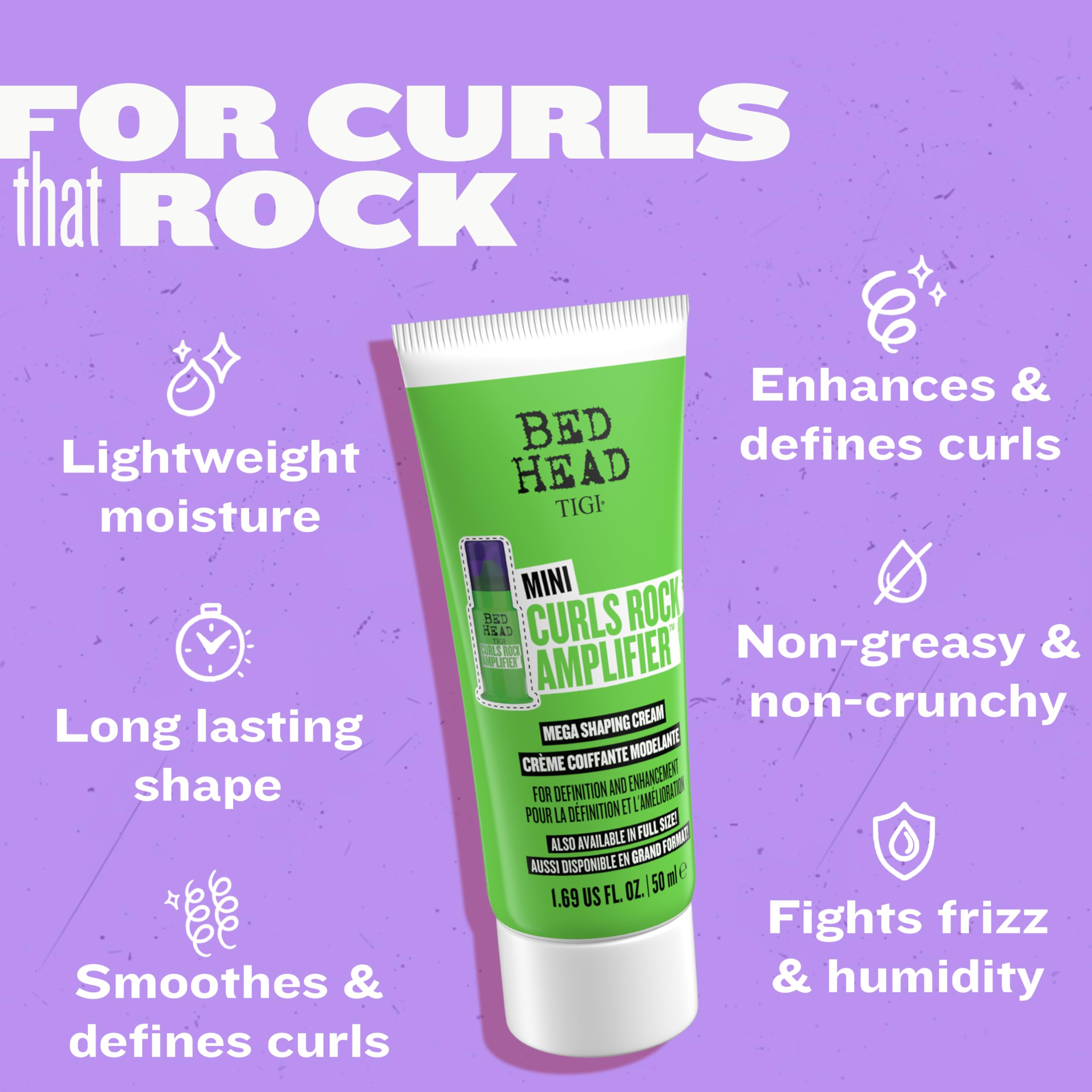 TIGI Bed Head Curls Rock Amplifier Travel Mini – Curl Shaping & Anti-Frizz for All Curl Types