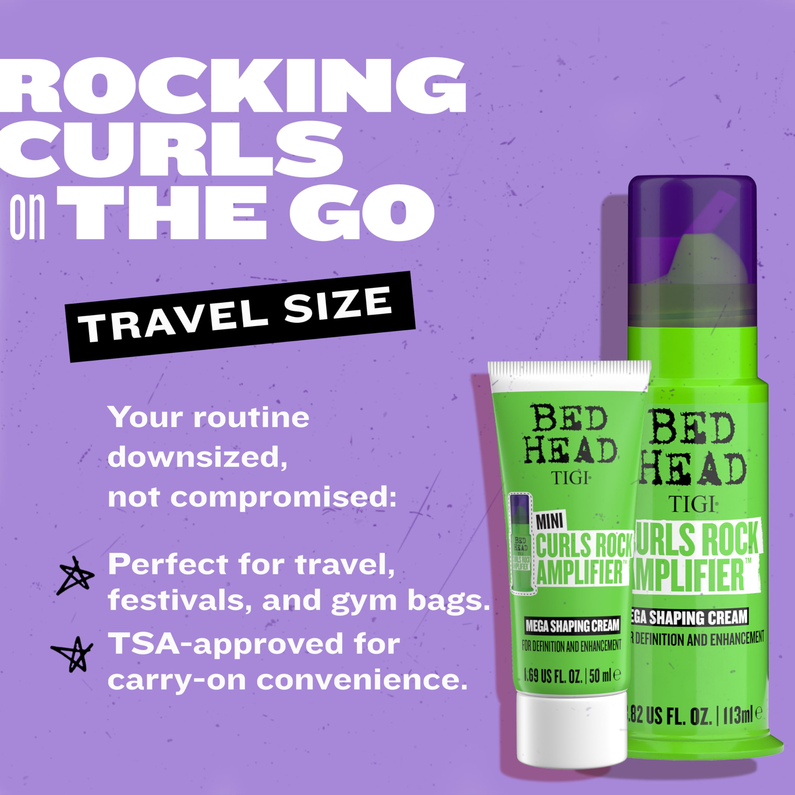 TIGI Bed Head Curls Rock Amplifier Travel Mini – Curl Shaping & Anti-Frizz for All Curl Types