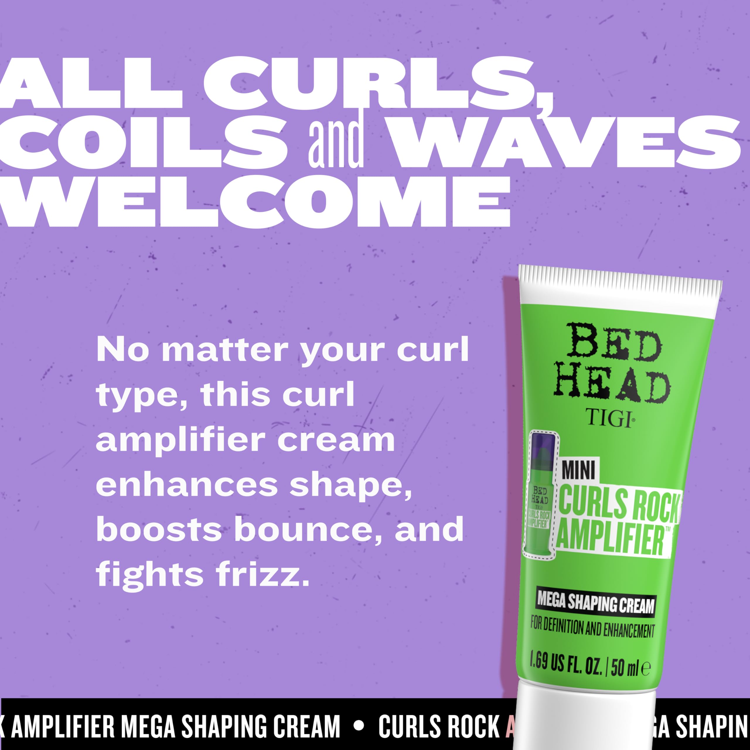 TIGI Bed Head Curls Rock Amplifier Travel Mini – Curl Shaping & Anti-Frizz for All Curl Types