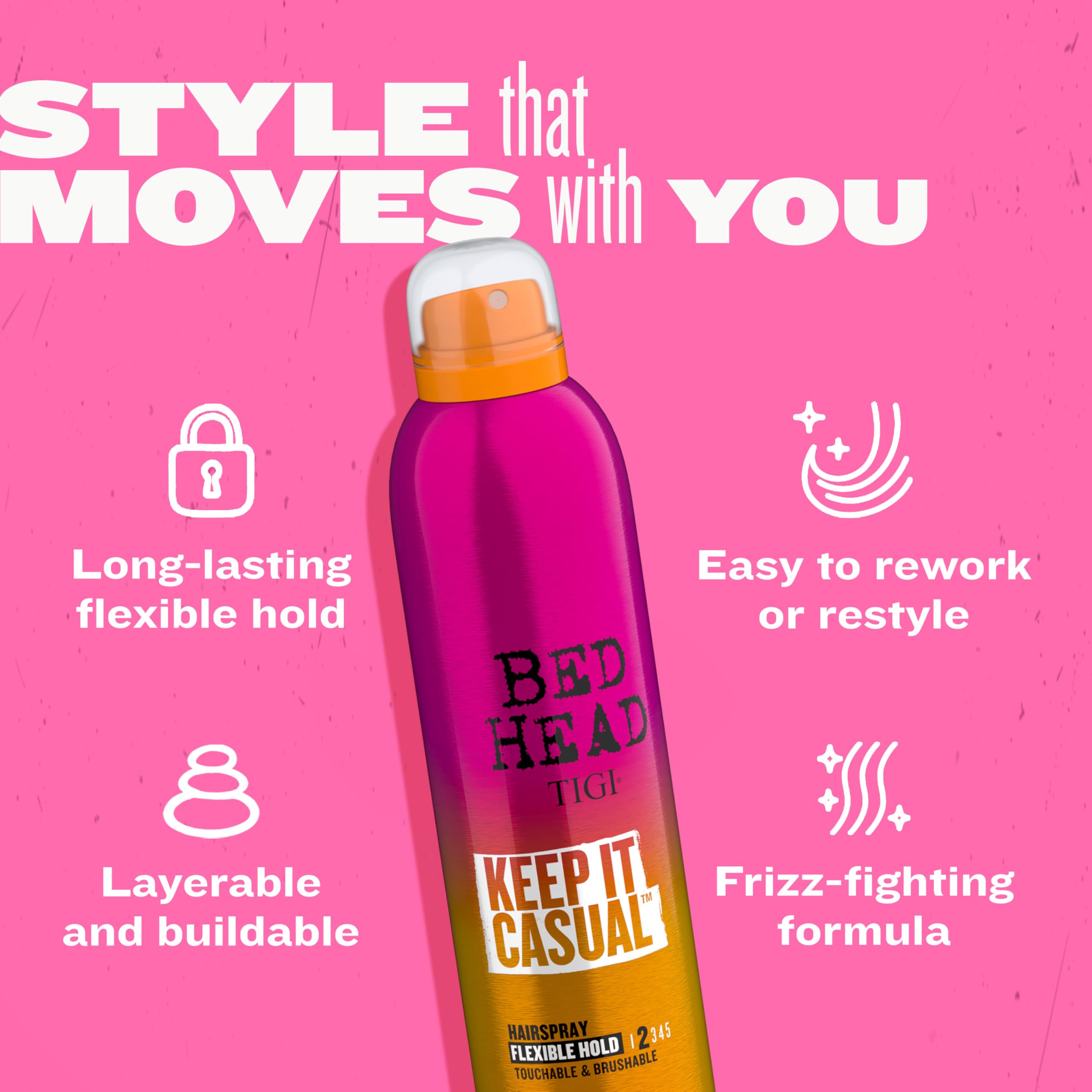 TIGI Bed Head Keep It Casual Hair Spray – Flexible Hold, Brushable Finish (9.1 oz)