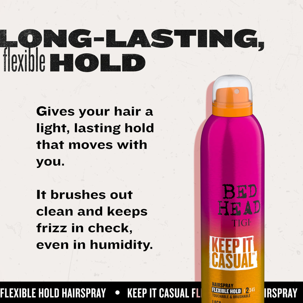 TIGI Bed Head Keep It Casual Hair Spray – Flexible Hold, Brushable Finish (9.1 oz)
