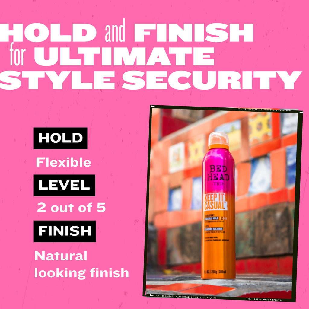 TIGI Bed Head Keep It Casual Hair Spray – Flexible Hold, Brushable Finish (9.1 oz)