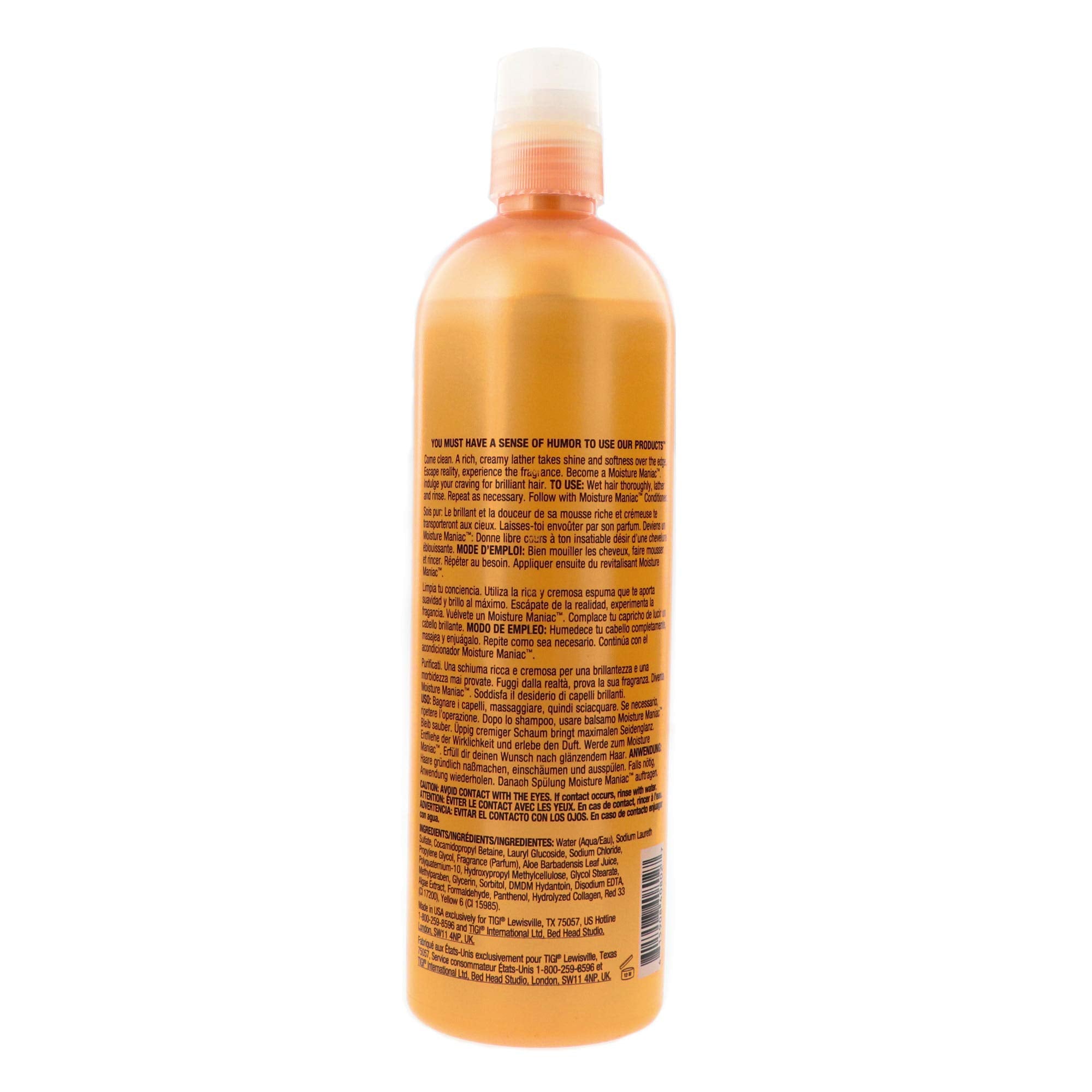 TIGI Bed Head Moisture Maniac Shampoo – Lightweight Hydration, Shine & Smoothness for All Hair Types, 25.36 oz
