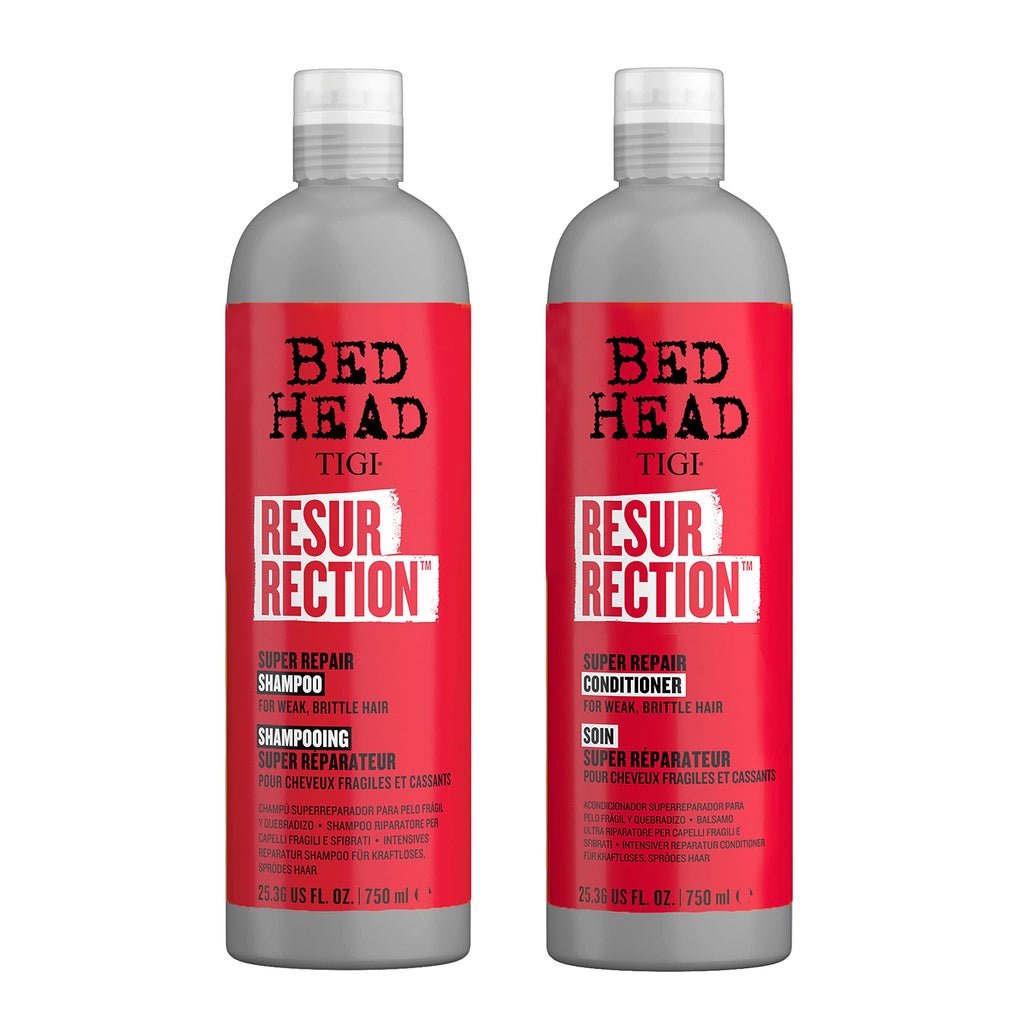 TIGI Bed Head Resurrection Shampoo & Conditioner Set – Maximum-Strength Repair (25.36 fl oz)