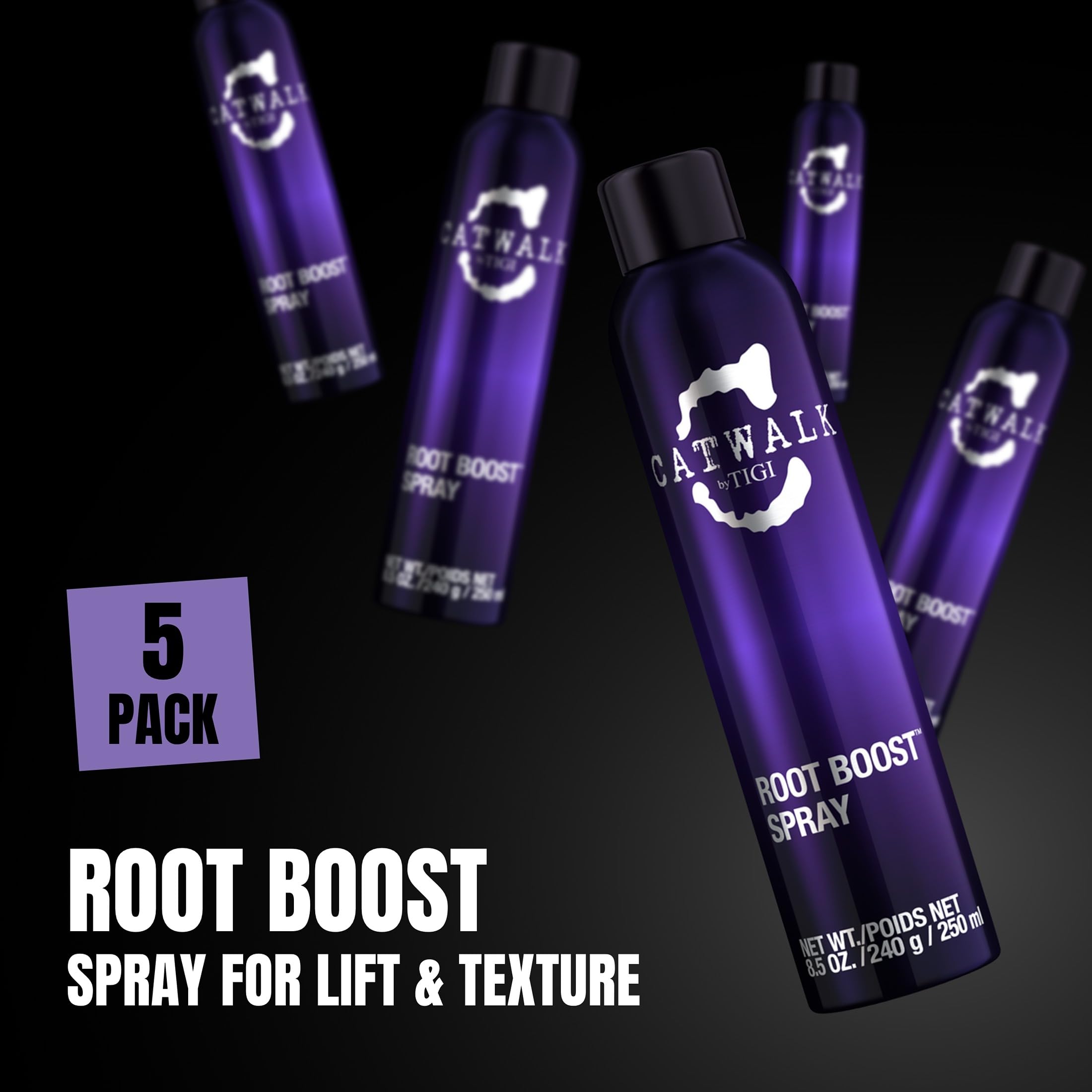 TIGI Catwalk Root Boost Spray Foam - Directional Mousse for All Hair Types - 8.5 oz (5 Pack)