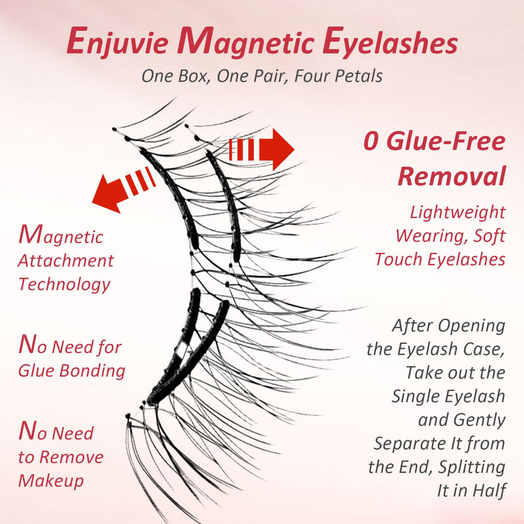 Tiliraiy Magnetic Eyelashes Kit Asian – Reusable, No-Glue Lashes with Applicator and Setting Lotion