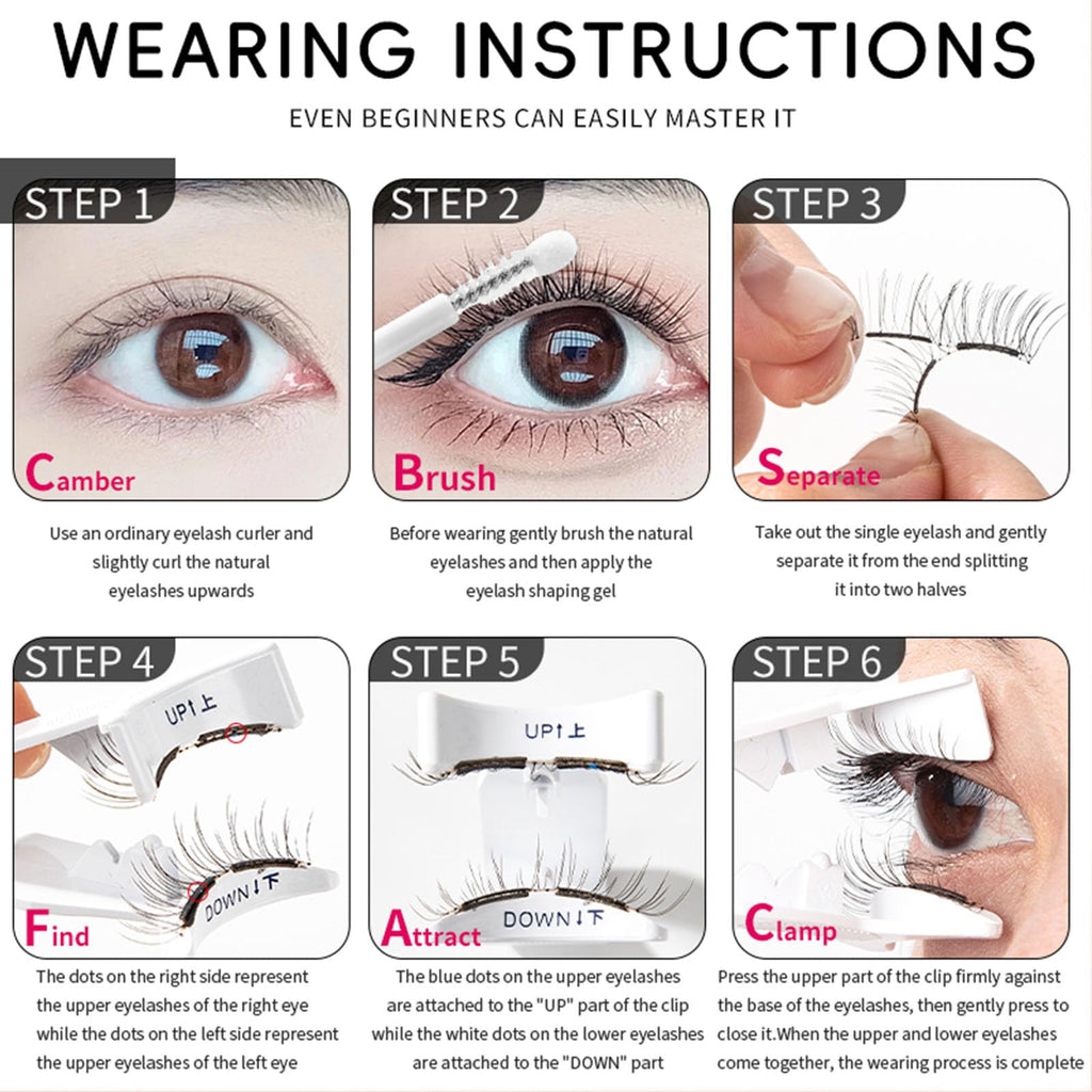Tiliraiy Magnetic Eyelashes Kit Asian – Reusable, No-Glue Lashes with Applicator and Setting Lotion