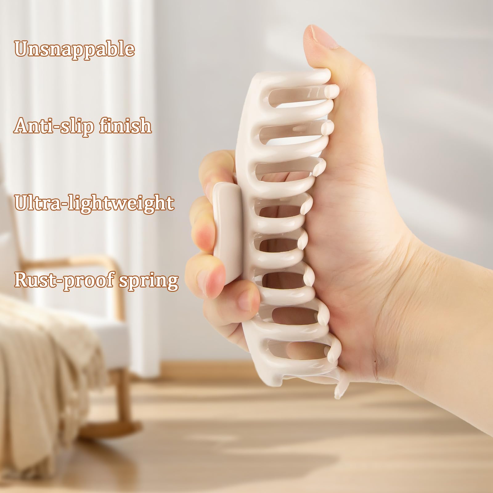 TIME&TRAVE 6Pcs 4.3in Silicone Cloud Claw Clips — Soft, Non-Slip Hair Clips for All Hair Types