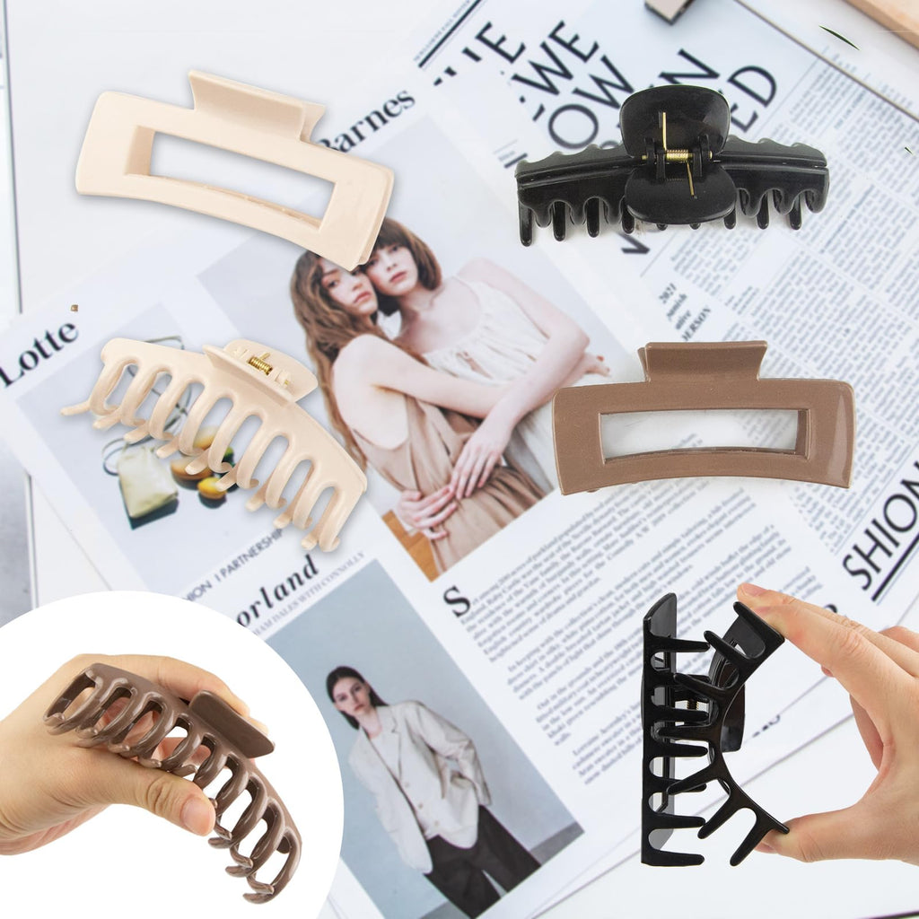 TIME&TRAVE 6Pcs 4.3in Silicone Cloud Claw Clips — Soft, Non-Slip Hair Clips for All Hair Types