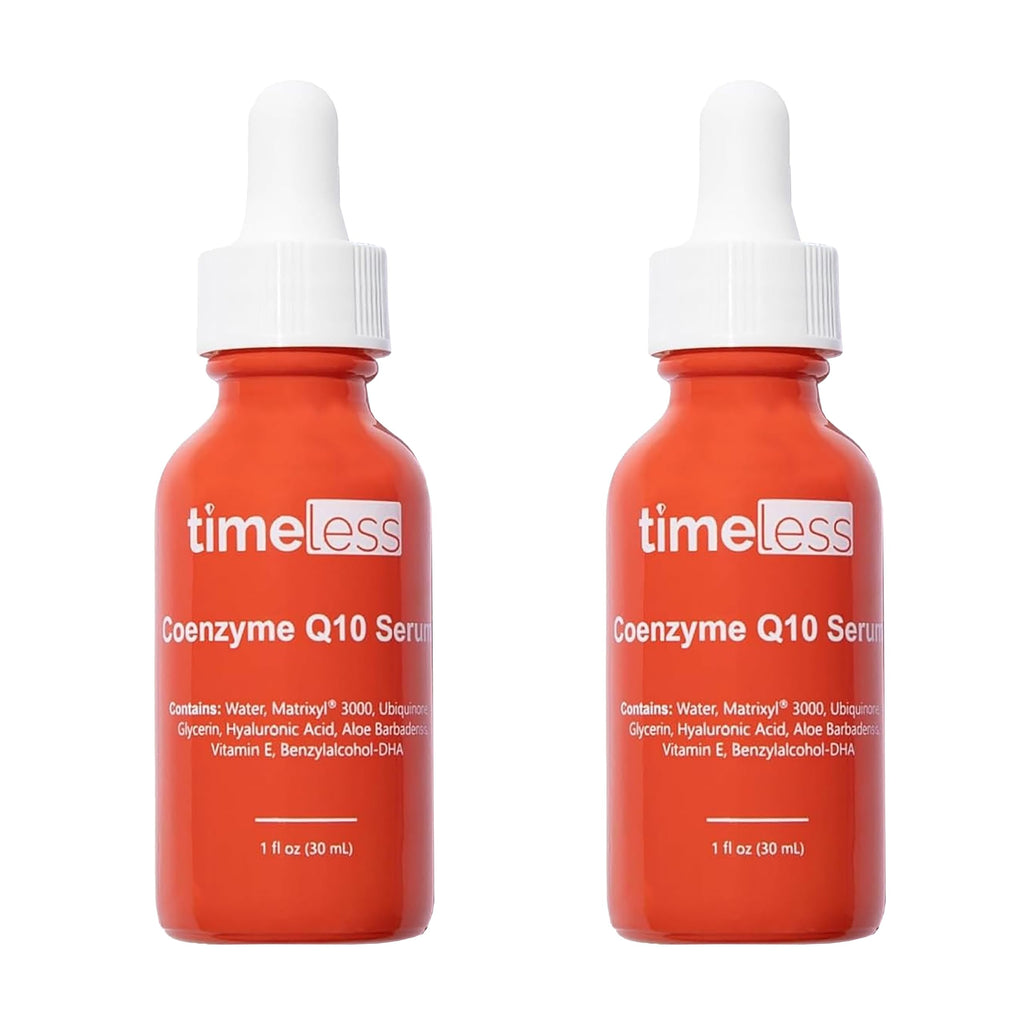 Timeless Skin Care Coenzyme Q10 Serum - Fragrance-Free, Hyaluronic Acid, 1 oz (Pack of 2)