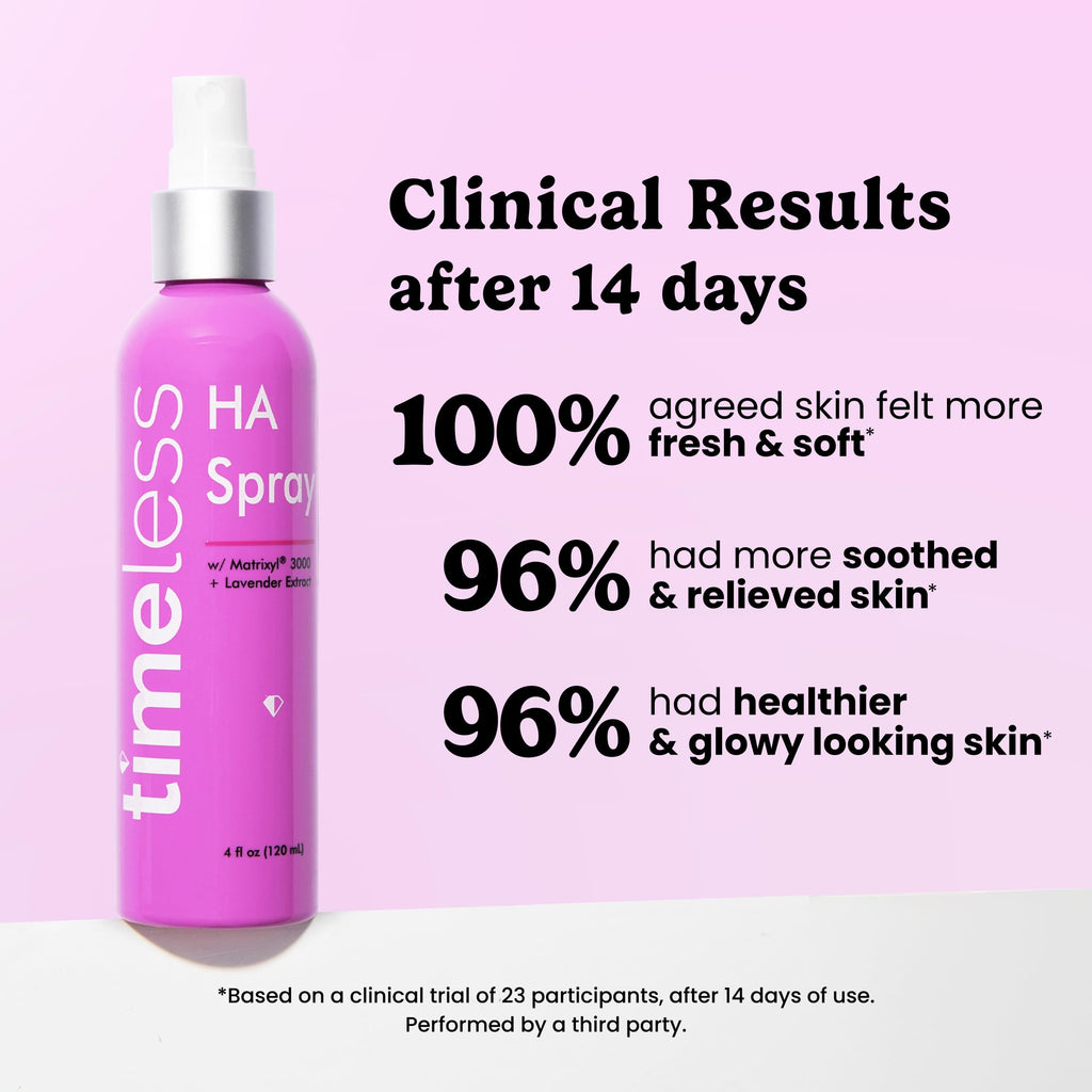 Timeless Skin Care HA Matrixyl 3000 Lavender Spray – Hydrating Fragrance-Free Face Mist (4 oz)