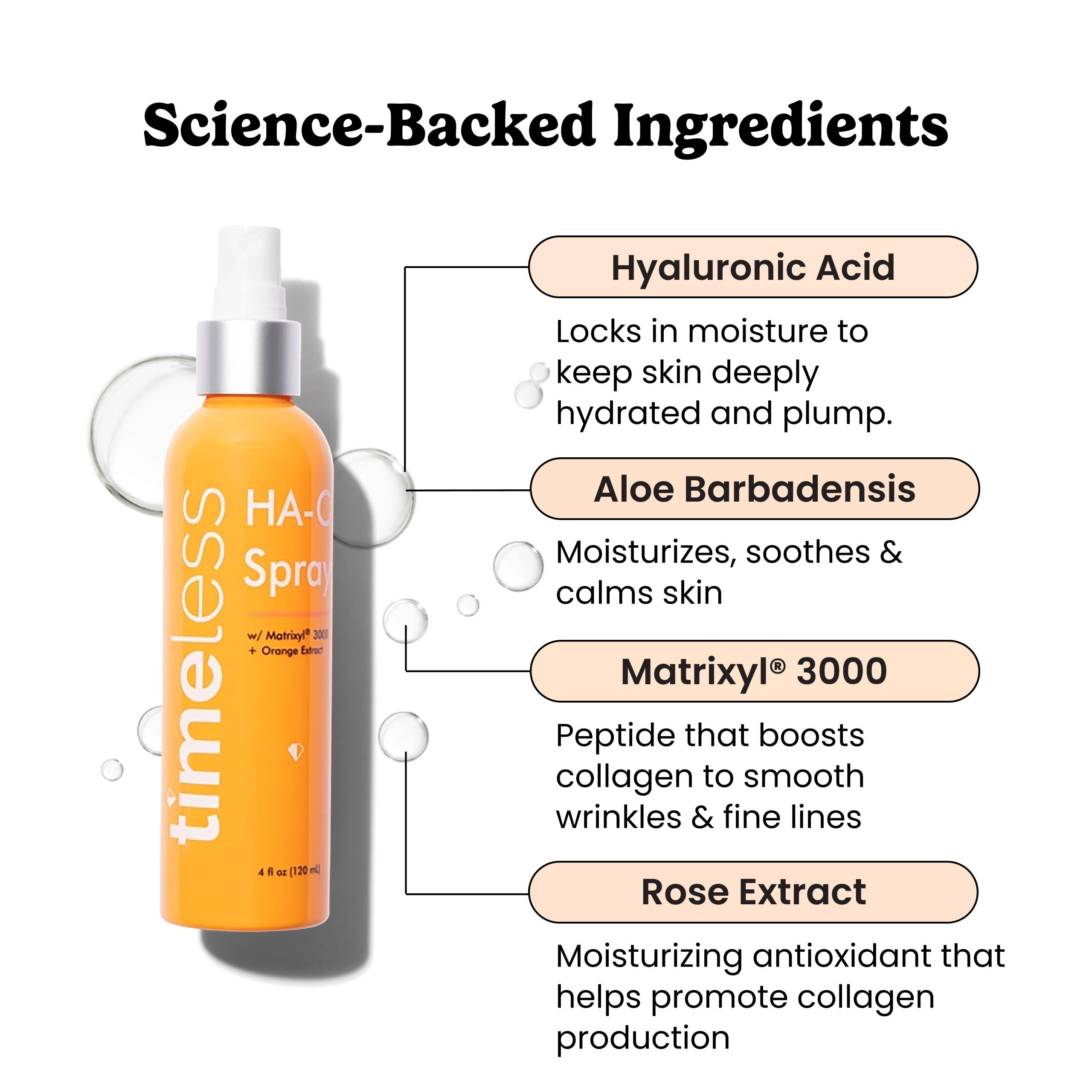 Timeless Skin Care HA Matrixyl 3000 Face Mist – Fragrance-Free Hydrating Spray with Hyaluronic Acid (4 oz)