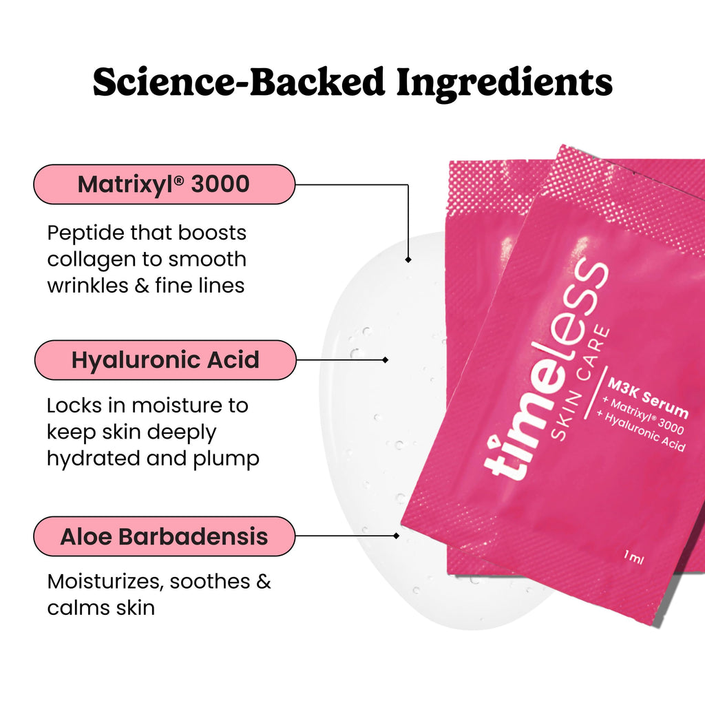Timeless Skin Care Matrixyl 3000 Serum – Fragrance-Free Hydration with Hyaluronic Acid in Pouches