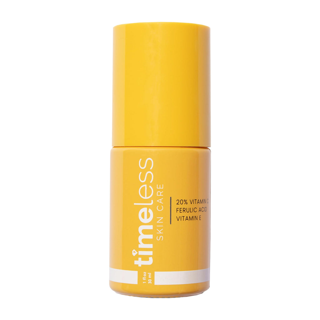 Timeless Skin Care Vitamin C Serum with Vitamin E & Ferulic Acid – Fragrance-Free Brightening Serum, 1 oz