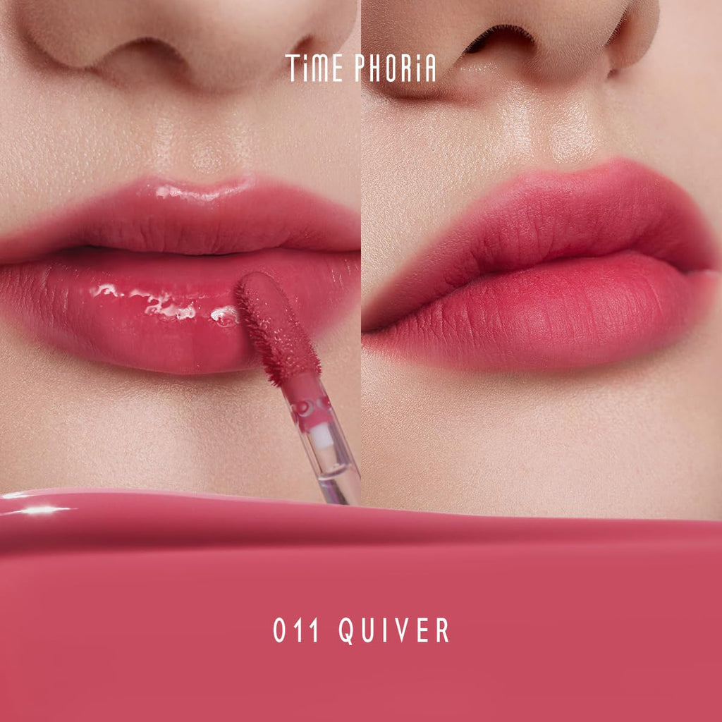 TIMEPHORIA Altera Blurring Lip Tint 011 Quiver – Vibrant Pink, Glossy-to-Soft Matte Finish