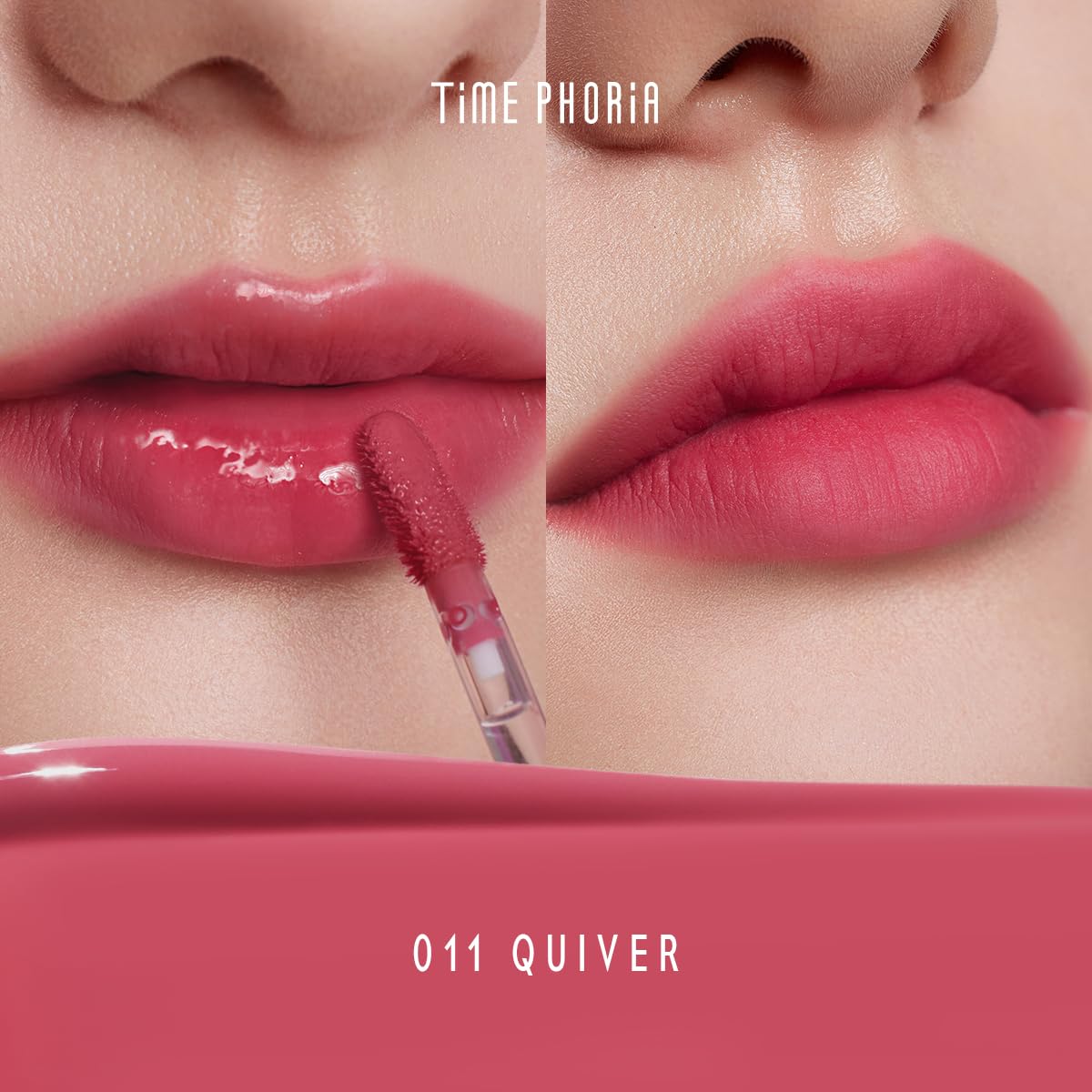TIMEPHORIA Altera Blurring Lip Tint 011 Quiver – Vibrant Pink, Glossy-to-Soft Matte Finish
