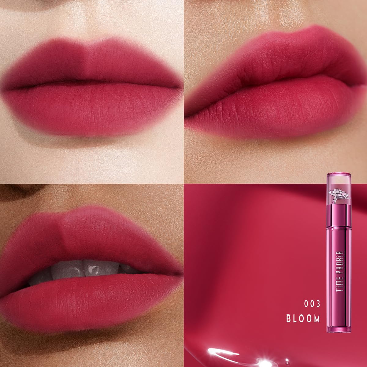 TIMEPHORIA Altera Blurring Lip Tint 003 Bloom – Glossy to Soft Matte Finish, Weightless Hydration
