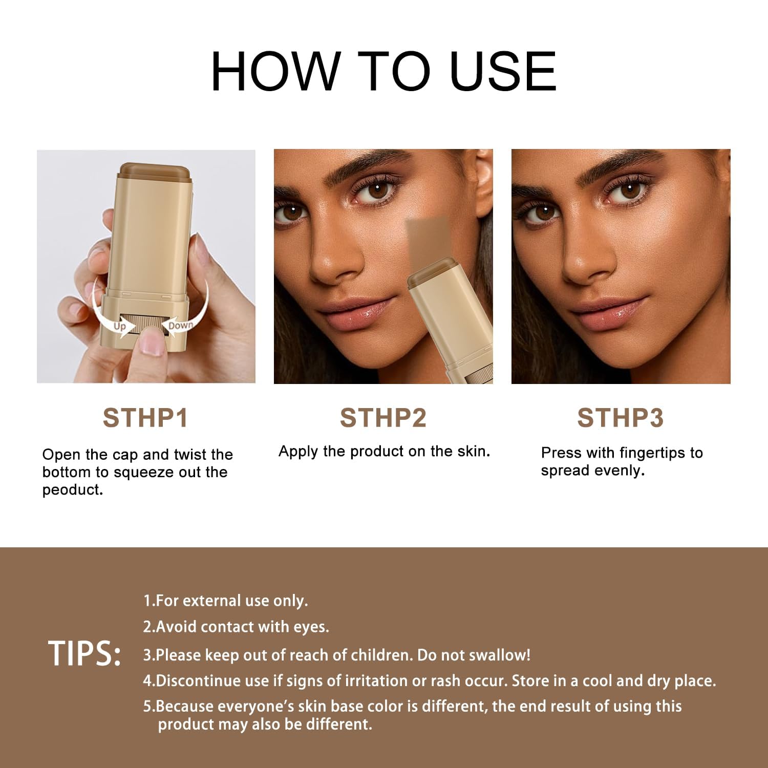 TIMLIFE 2 Pcs Foundation Stick Beauty Balm Serum Tint – Portable Hydrating Skin Tint #03